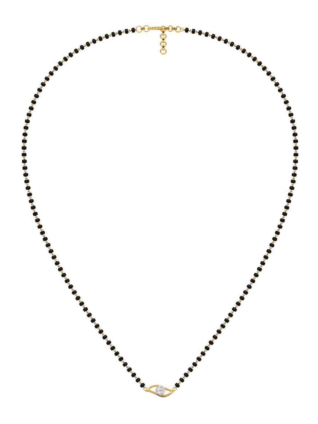 

CANDERE A KALYAN JEWELLERS COMPANY 18K Gold BIS Hallmark & CZ Mangalsutra with Chain