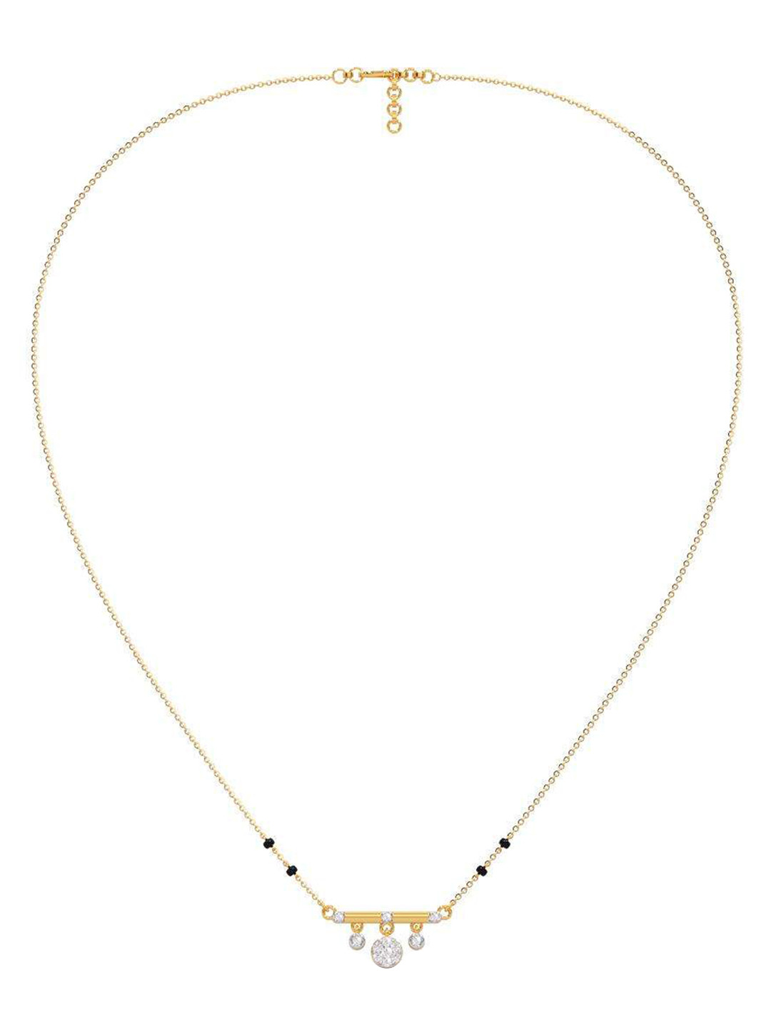 

CANDERE A KALYAN JEWELLERS COMPANY 18K Gold BIS Hallmark And Certified Diamond Mangalsutra, White