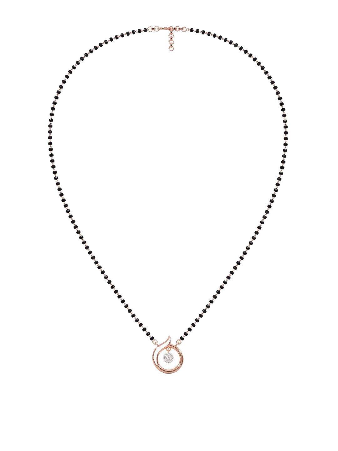 

CANDERE A KALYAN JEWELLERS COMPANY 18K Rose Gold BIS Hallmark CZ Pendant with Chain, White