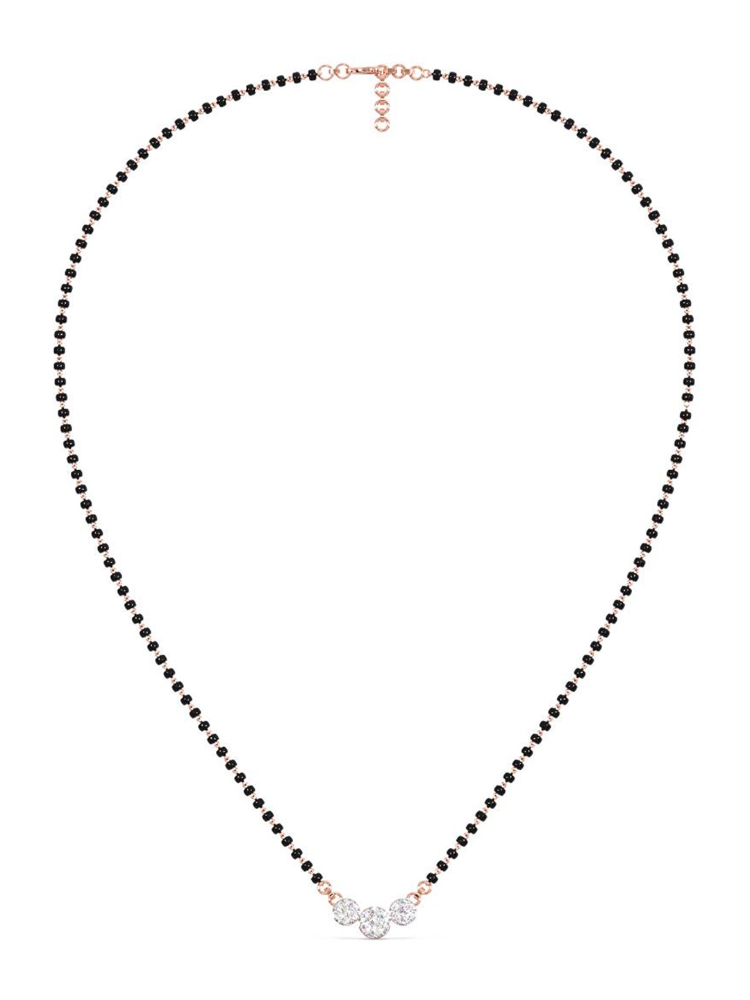 

CANDERE A KALYAN JEWELLERS COMPANY 14K Rose Gold BIS Hallmark Mangalsutra with Chain, White