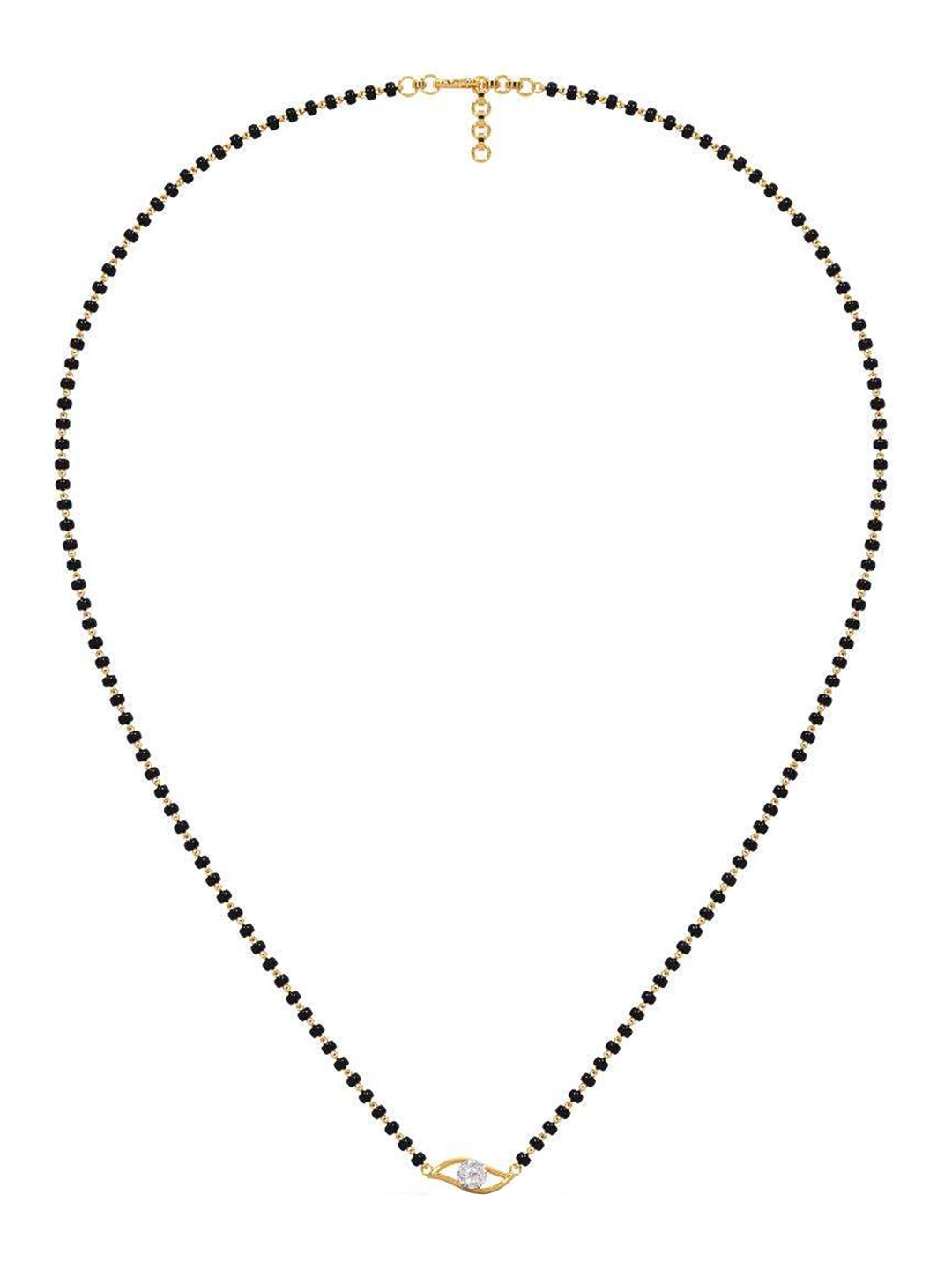 

CANDERE A KALYAN JEWELLERS COMPANY 14KT Gold BIS Hallmark Cubic Zirconia Mangalsutra- 2.38 g, White