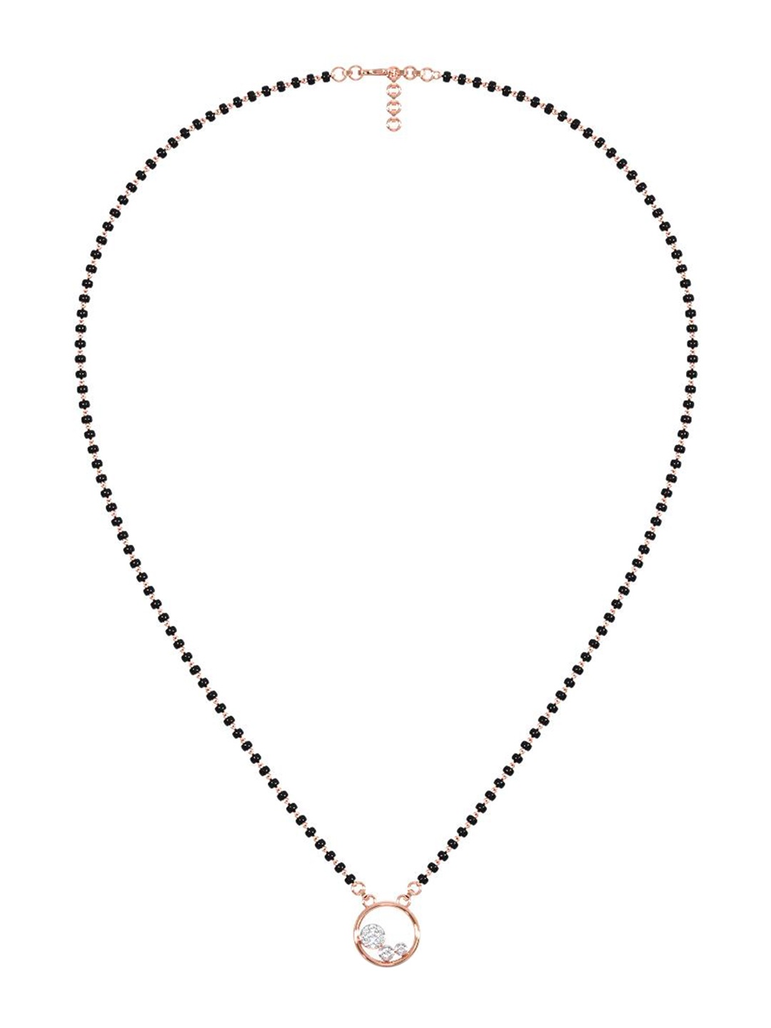 

CANDERE A KALYAN JEWELLERS COMPANY 18K Rose Gold BIS Hallmark and CZ Mangalsutra-3.15gm, White