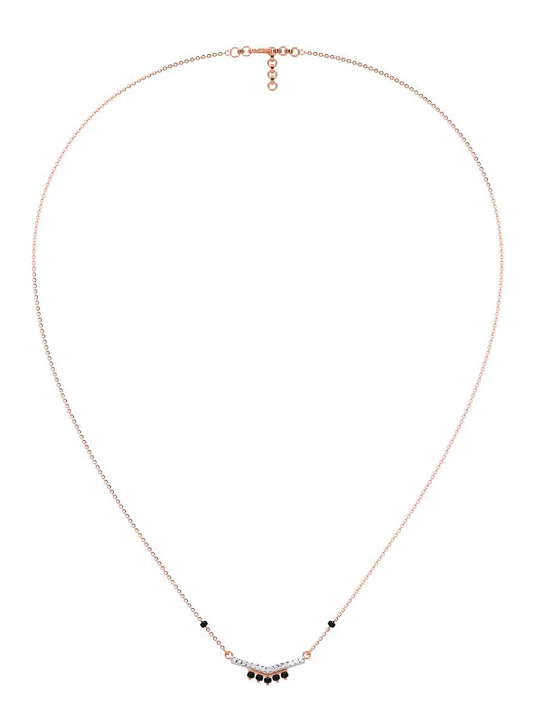 

CANDERE A KALYAN JEWELLERS COMPANY 14KT Rose Gold Diamond-Studded Mangalsutra - 2.55g