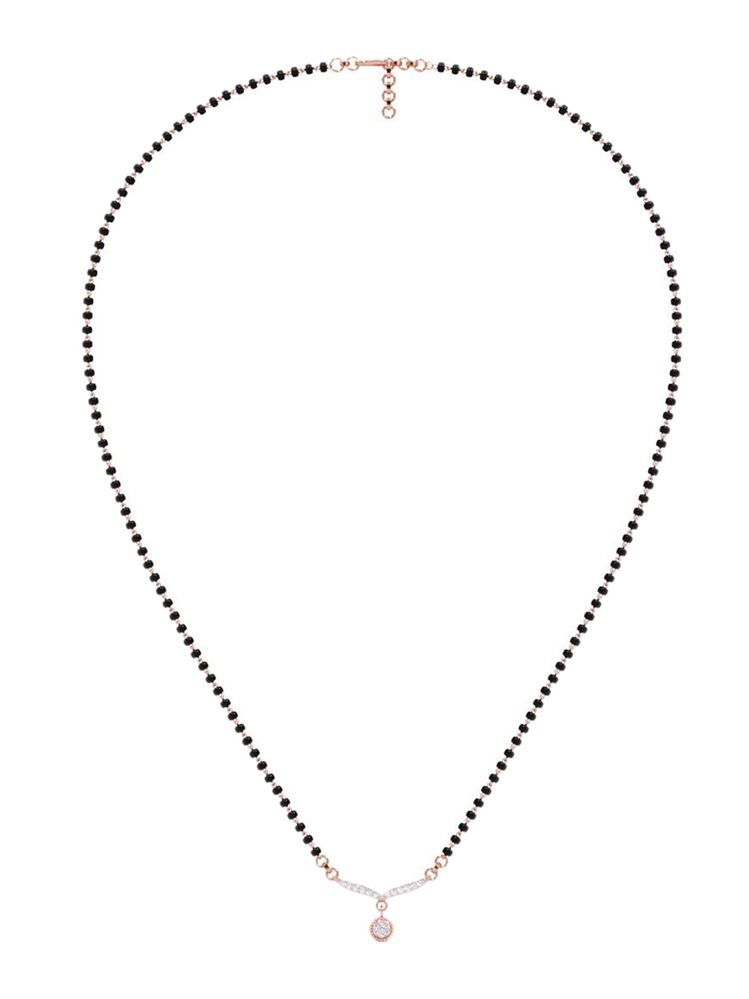 

CANDERE A KALYAN JEWELLERS COMPANY 14KT Rose Gold CZ Studded Mangalsutra- 2.47 g