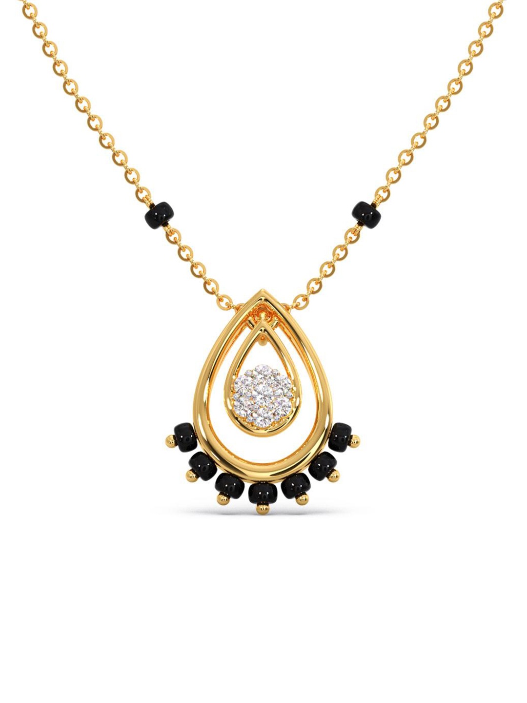 

CANDERE A KALYAN JEWELLERS COMPANY 18K Gold BIS Hallmark Mangalsutra Pendant with Chain, White