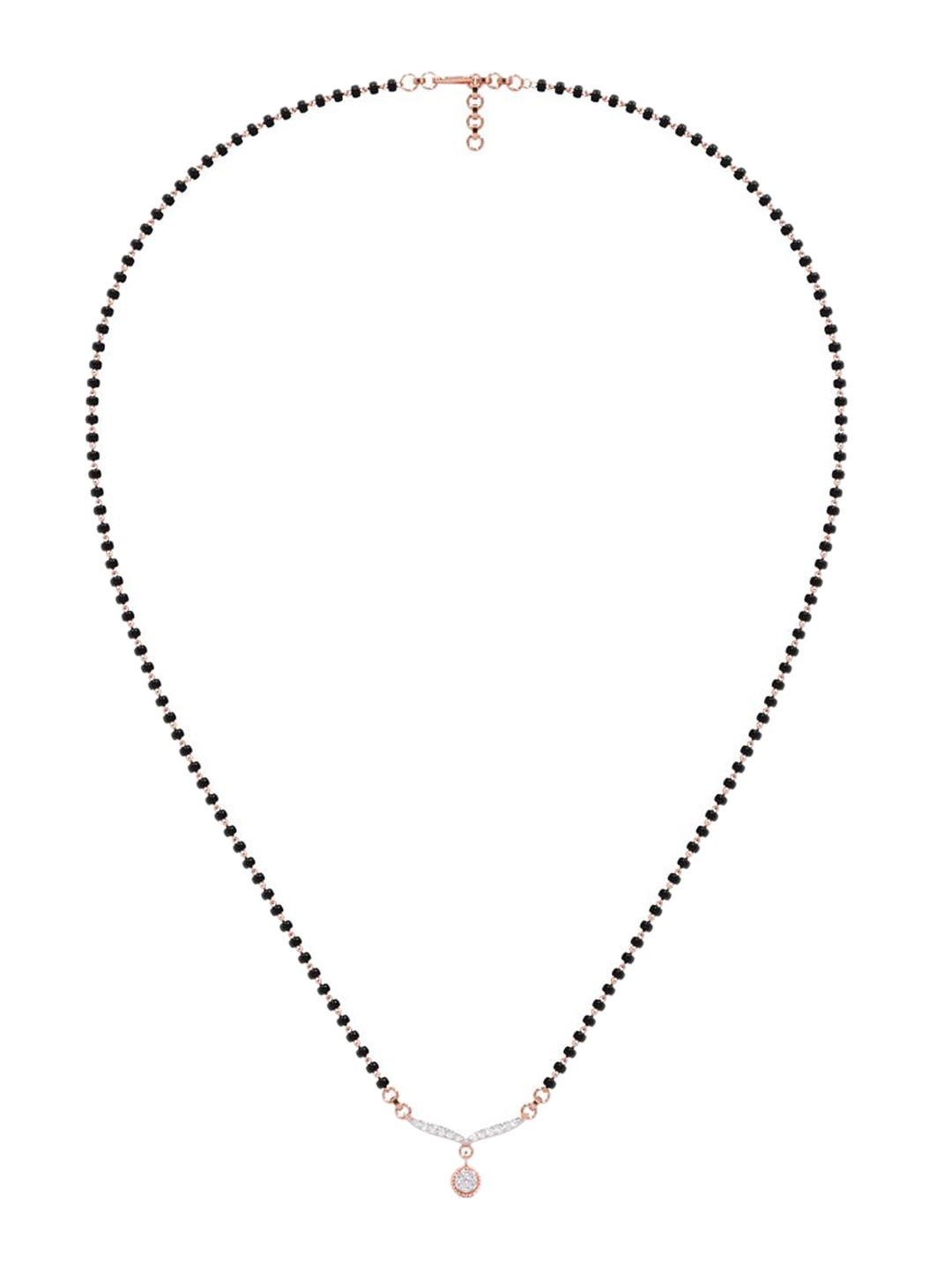 

CANDERE A KALYAN JEWELLERS COMPANY 18K Gold BIS Hallmark Mangalsutra with Chain, White