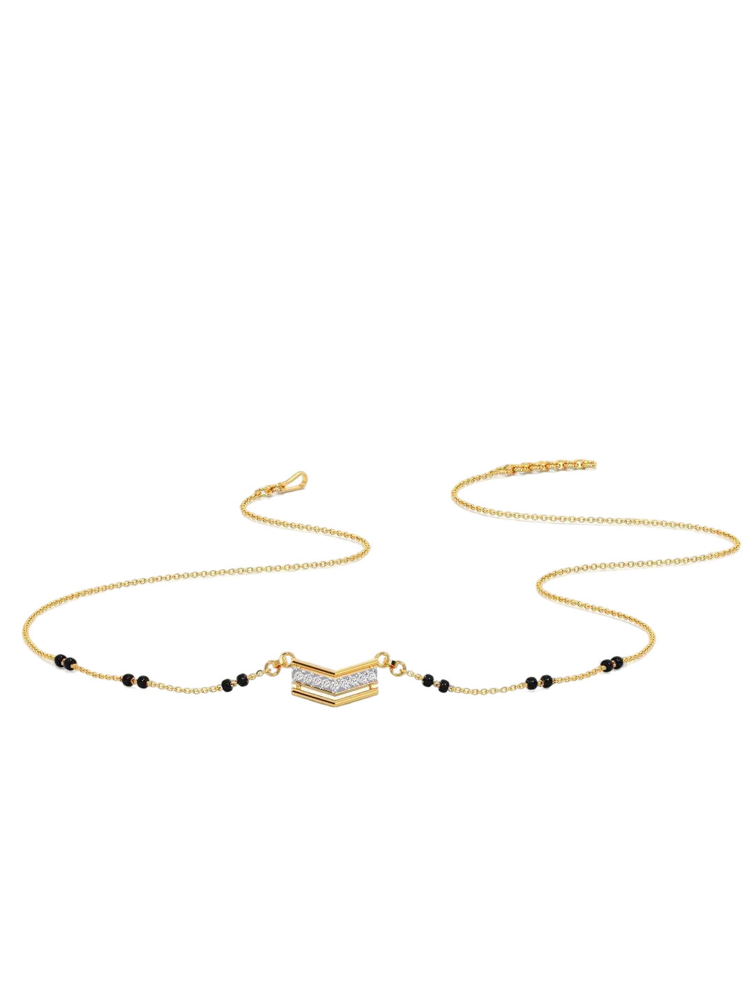 

CANDERE A KALYAN JEWELLERS COMPANY 18KT Gold Diamond Mangalsutra Pendant with Chain