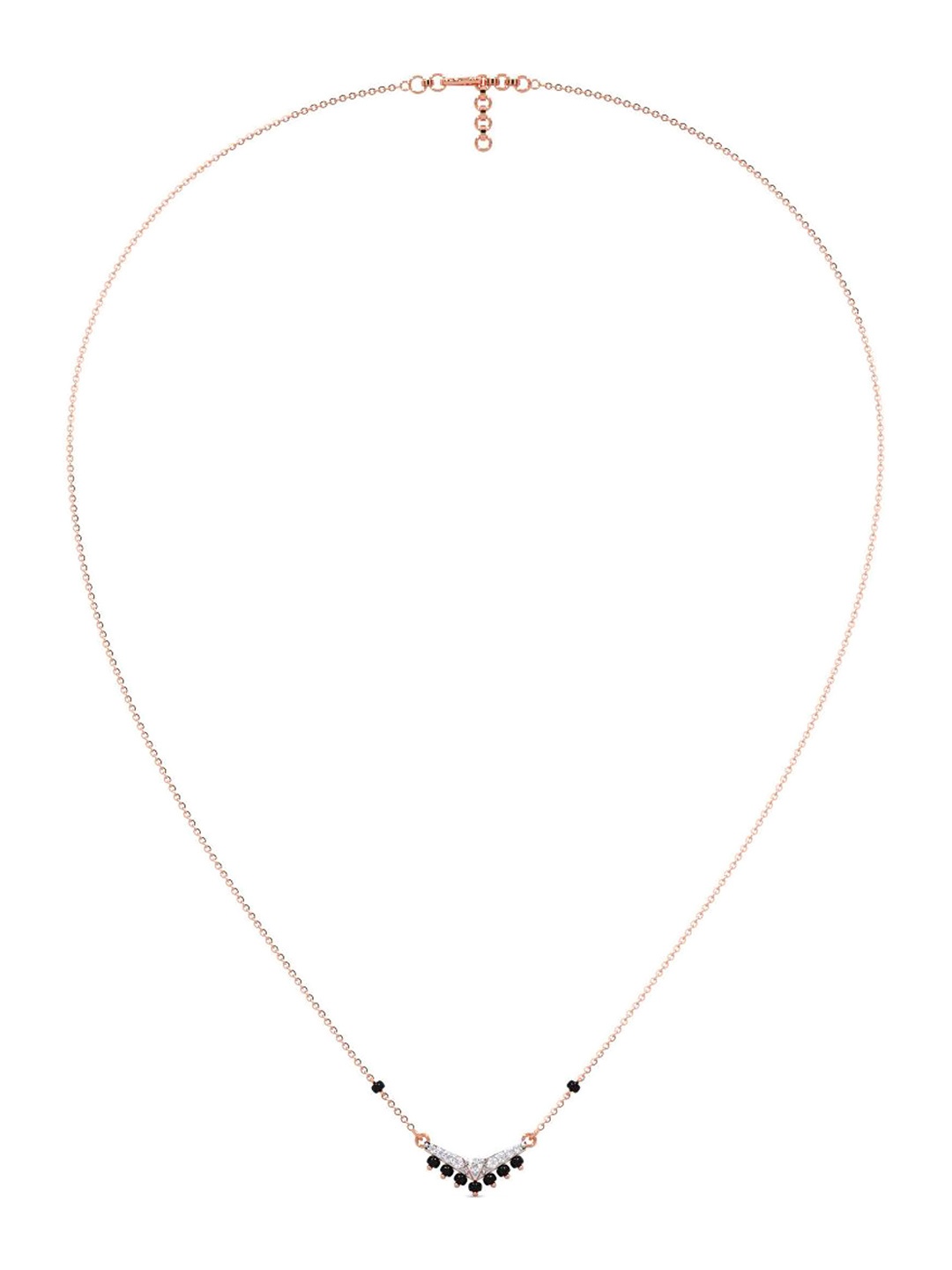 

CANDERE A KALYAN JEWELLERS COMPANY 14K Rose Gold Hallmark Diamond Mangalsutra 1.91 g, White