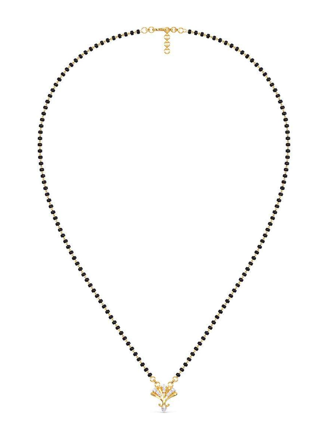 

CANDERE A KALYAN JEWELLERS COMPANY 14K Gold CZ Mangalsutra Pendant with Chain - 2.89 g, White