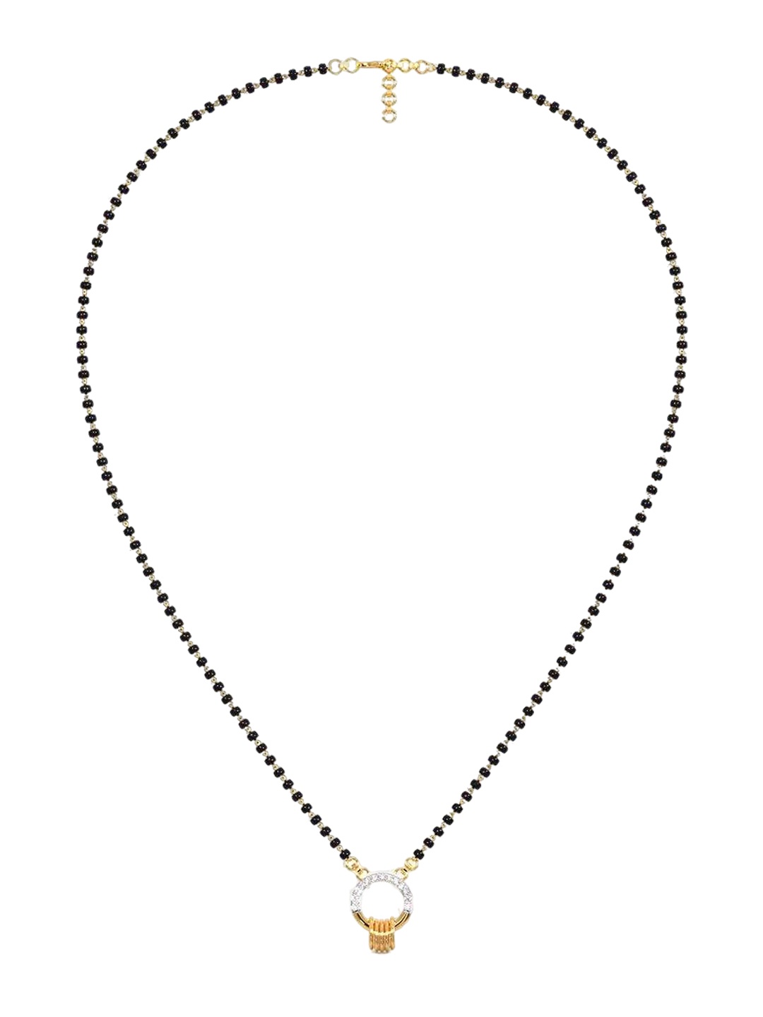 

CANDERE A KALYAN JEWELLERS COMPANY 14K Yellow Gold BIS Hallmark CZ Pendant with Chain, White