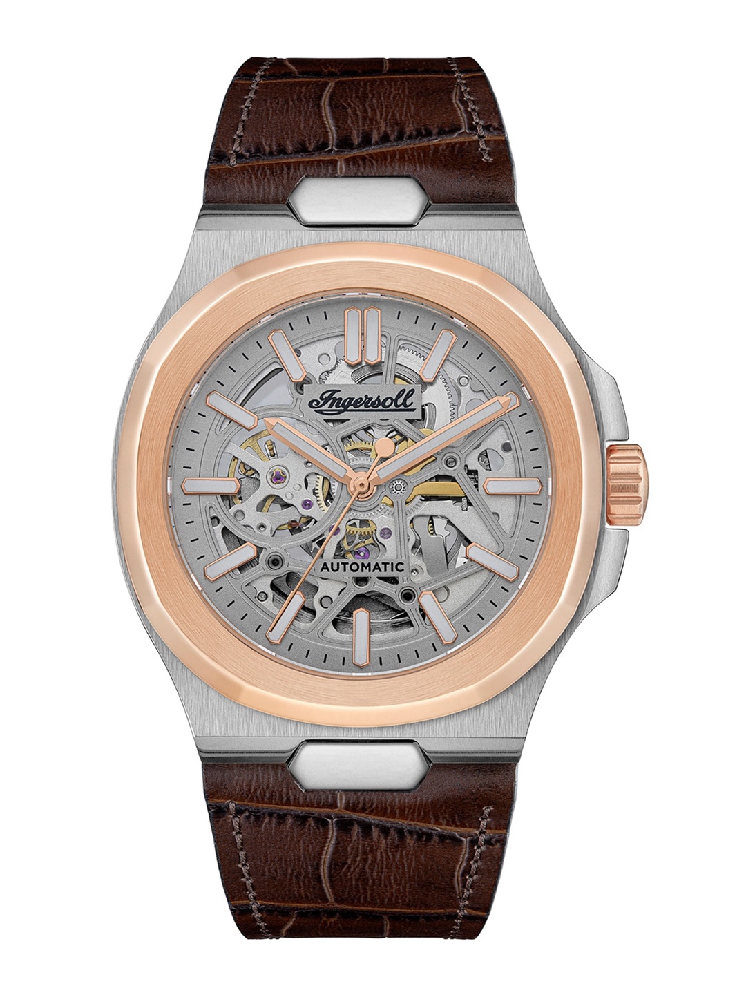 

Ingersoll The Catalina Men Leather Straps Analogue Automatic Motion Powered Watch I12503, Grey