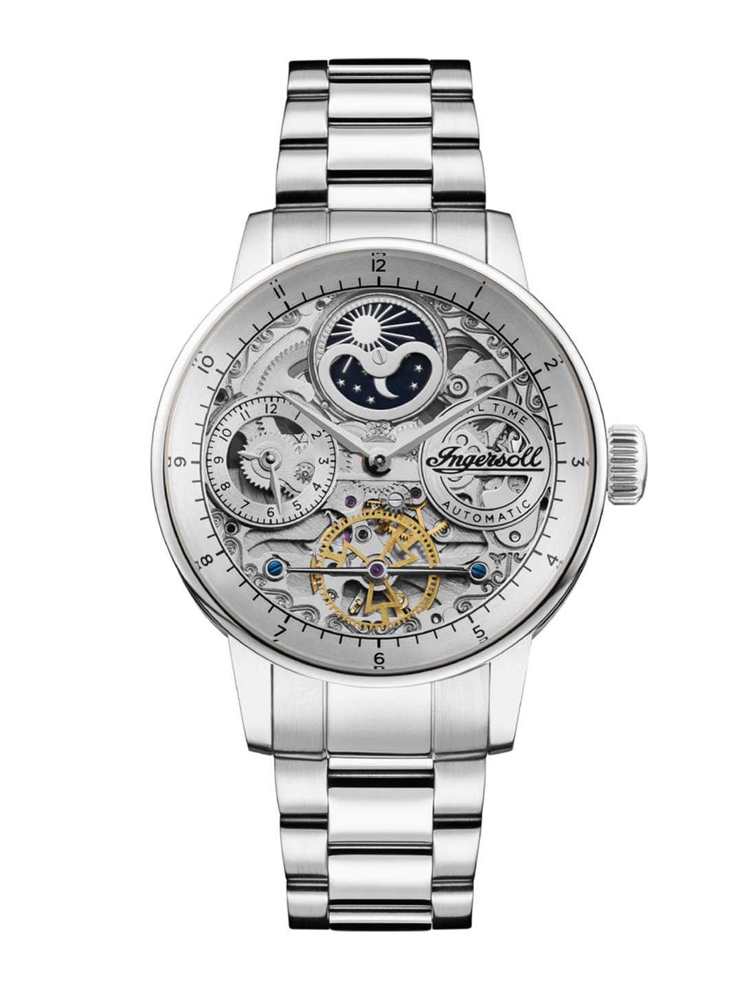 

Ingersoll The Jazz Men Stainless Steel Bracelet Style Straps Analogue Watch I07703, Silver