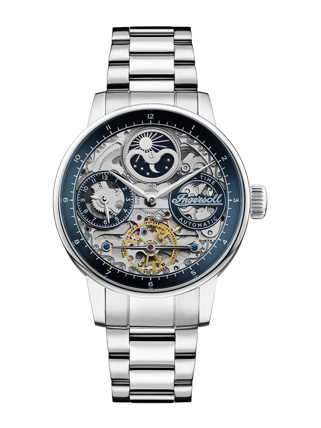 

Ingersoll The Jazz Men Stainless Steel Bracelet Style Analogue Automatic Watch I07707, Blue