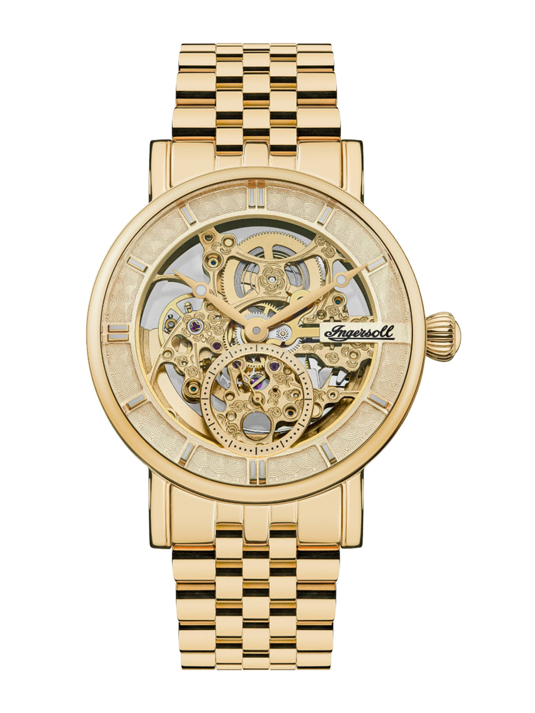 

Ingersoll Men Stainless Steel Bracelet Style Straps Analogue Watch I00408, Gold
