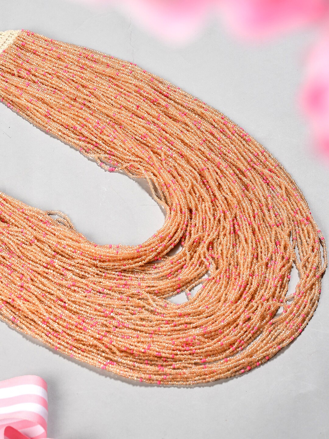 

Bamboo Tree Jewels Alloy Artificial Beads Necklace, Pink