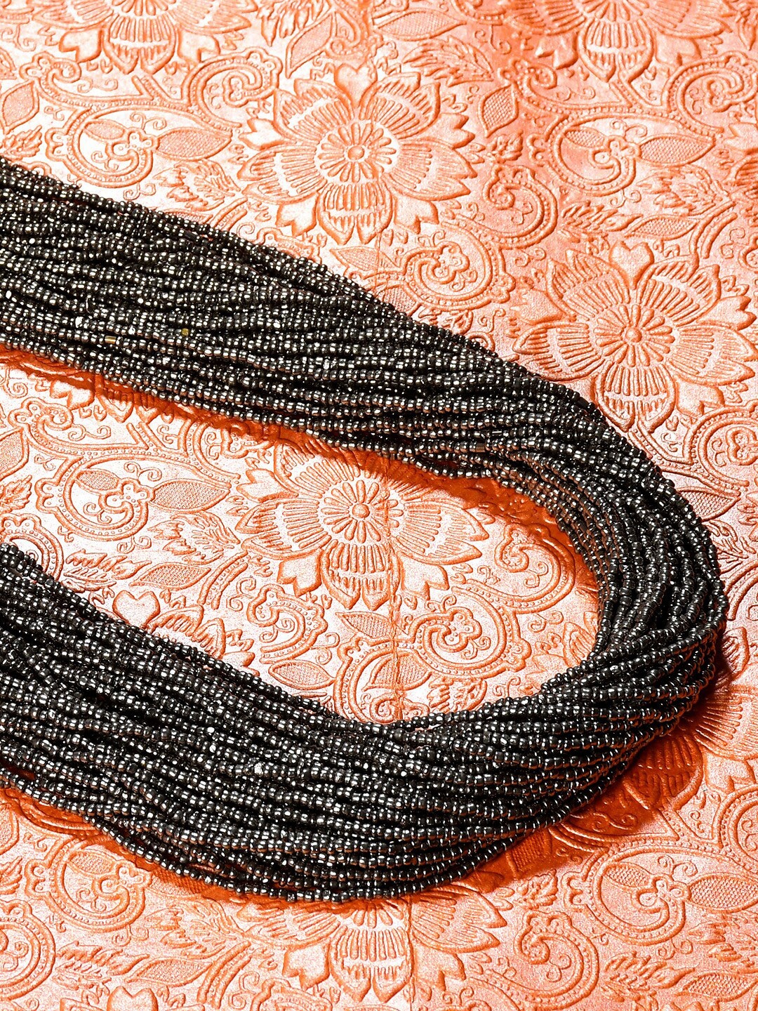 

Bamboo Tree Jewels Long Beaded Statement Necklace, Silver
