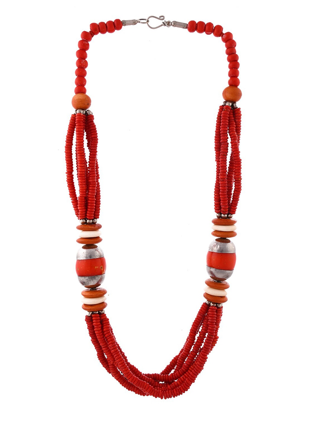 

Bamboo Tree Jewels Alloy Beaded Necklace, Red