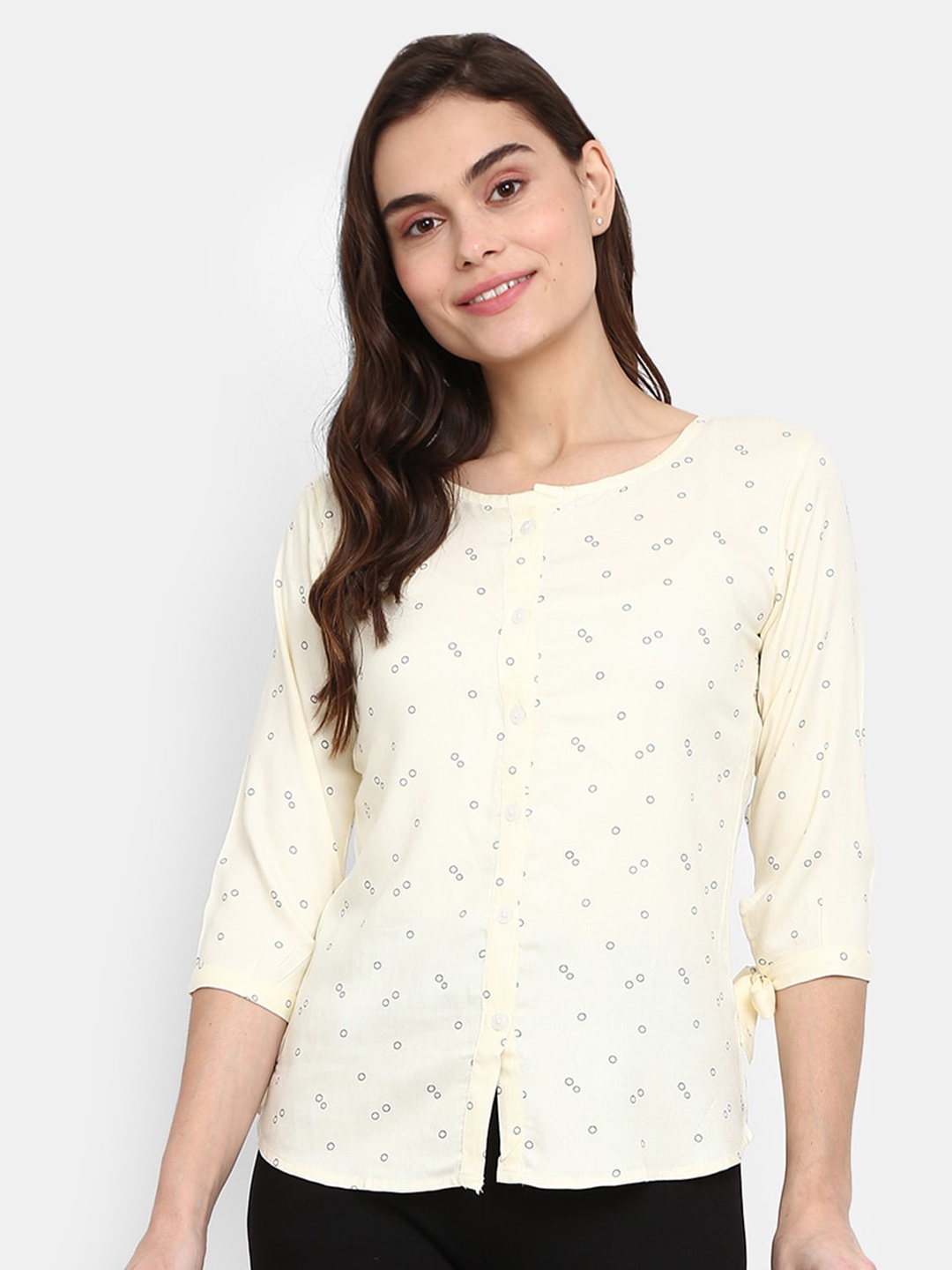 

V-Mart Geometric Printed Shirt Style Top, Yellow