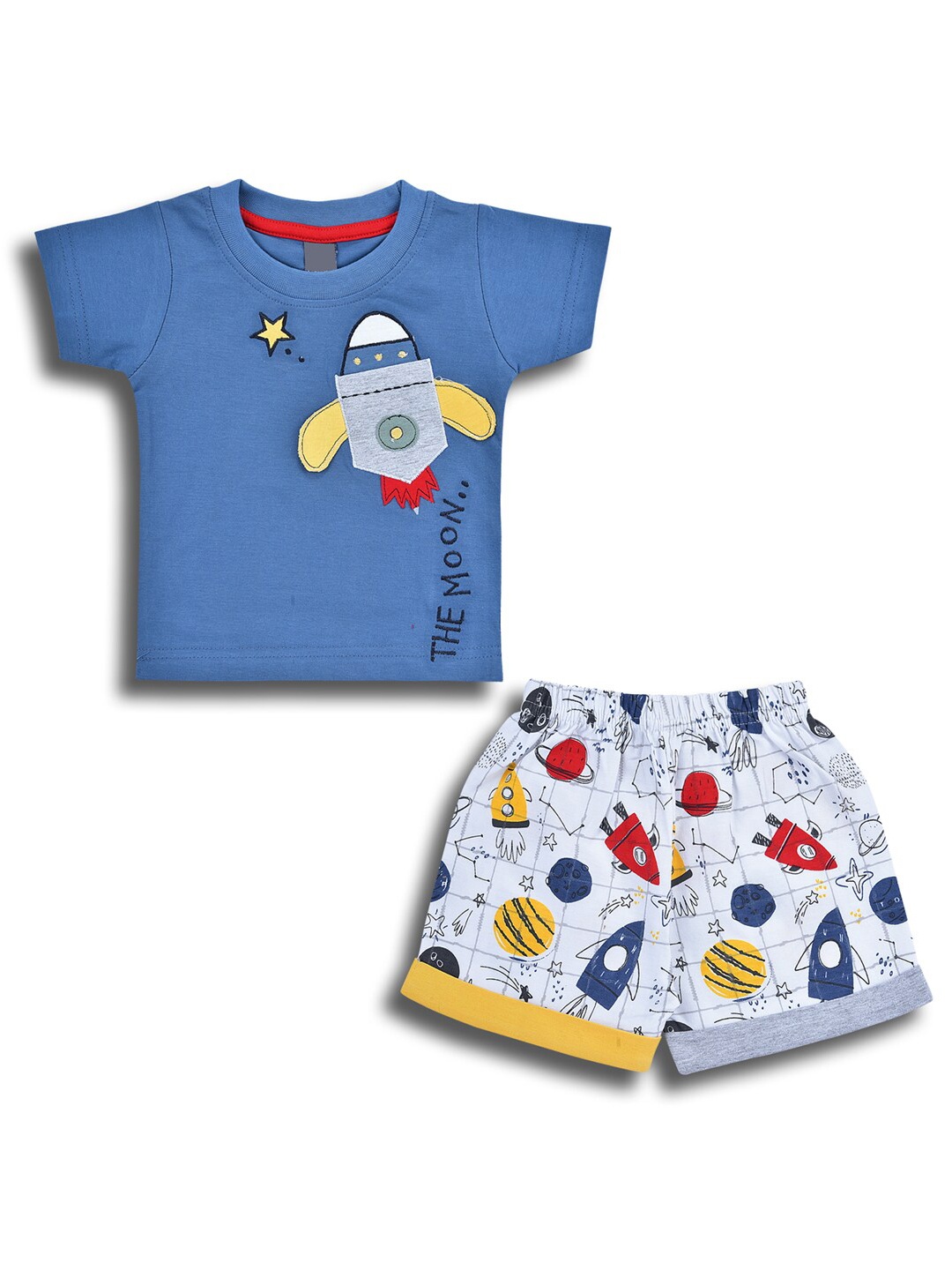 

Wish Karo Infant Boys Printed T-shirt with Shorts, Blue