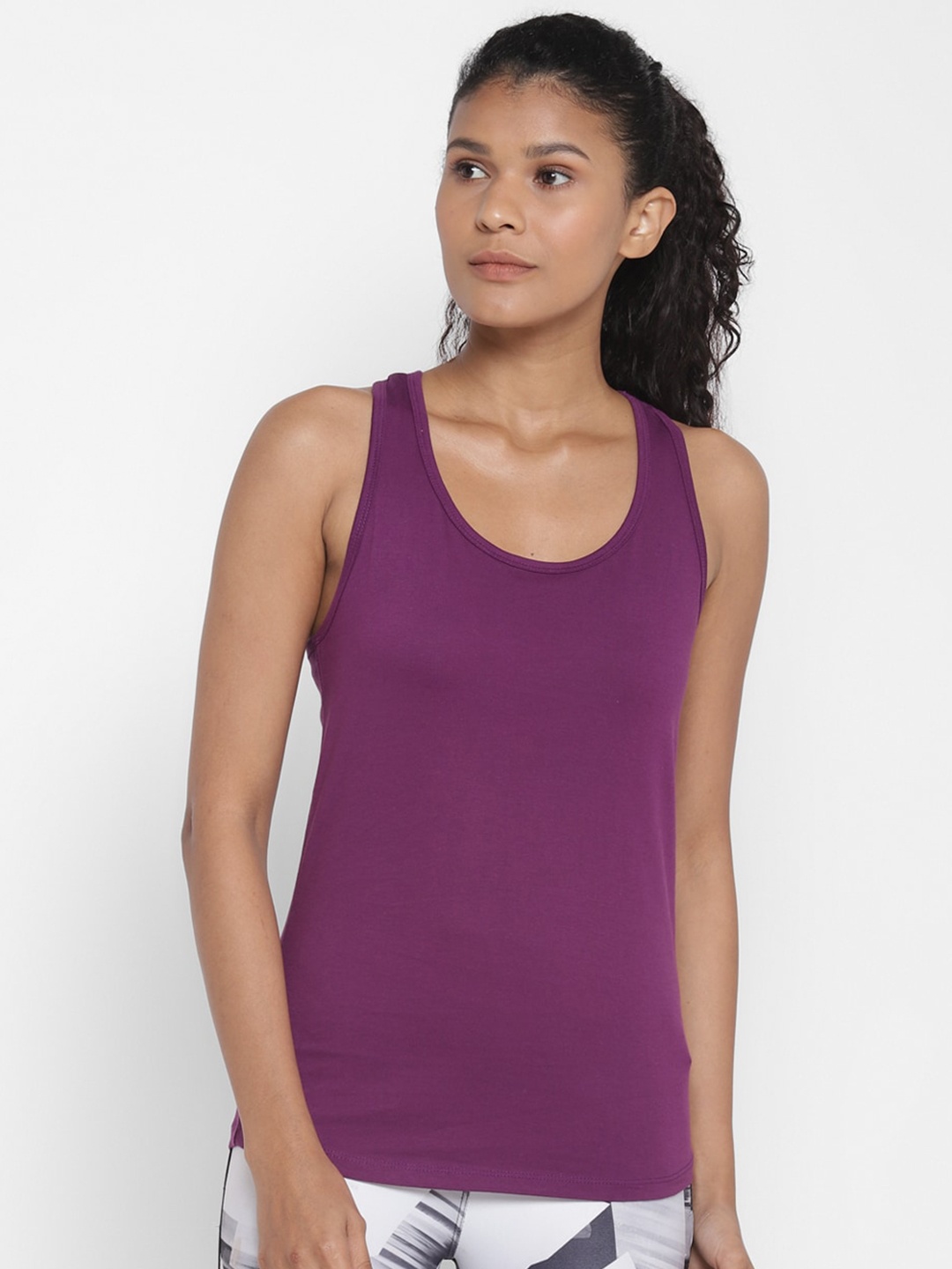 

appulse Sleeveless Cotton Slim Fit Running T-shirt, Purple