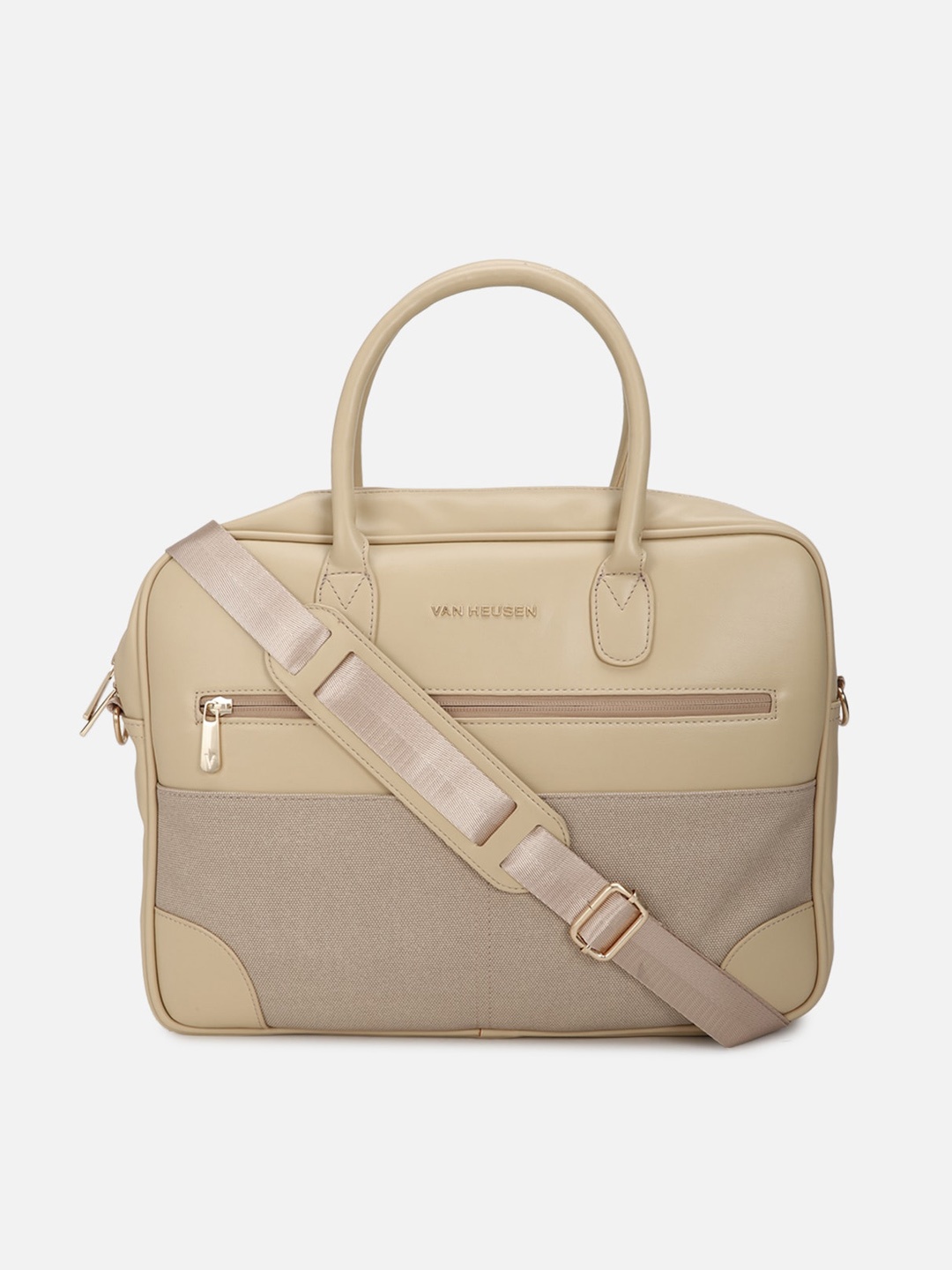

Van Heusen Woman PU Structured Laptop Bag, Beige