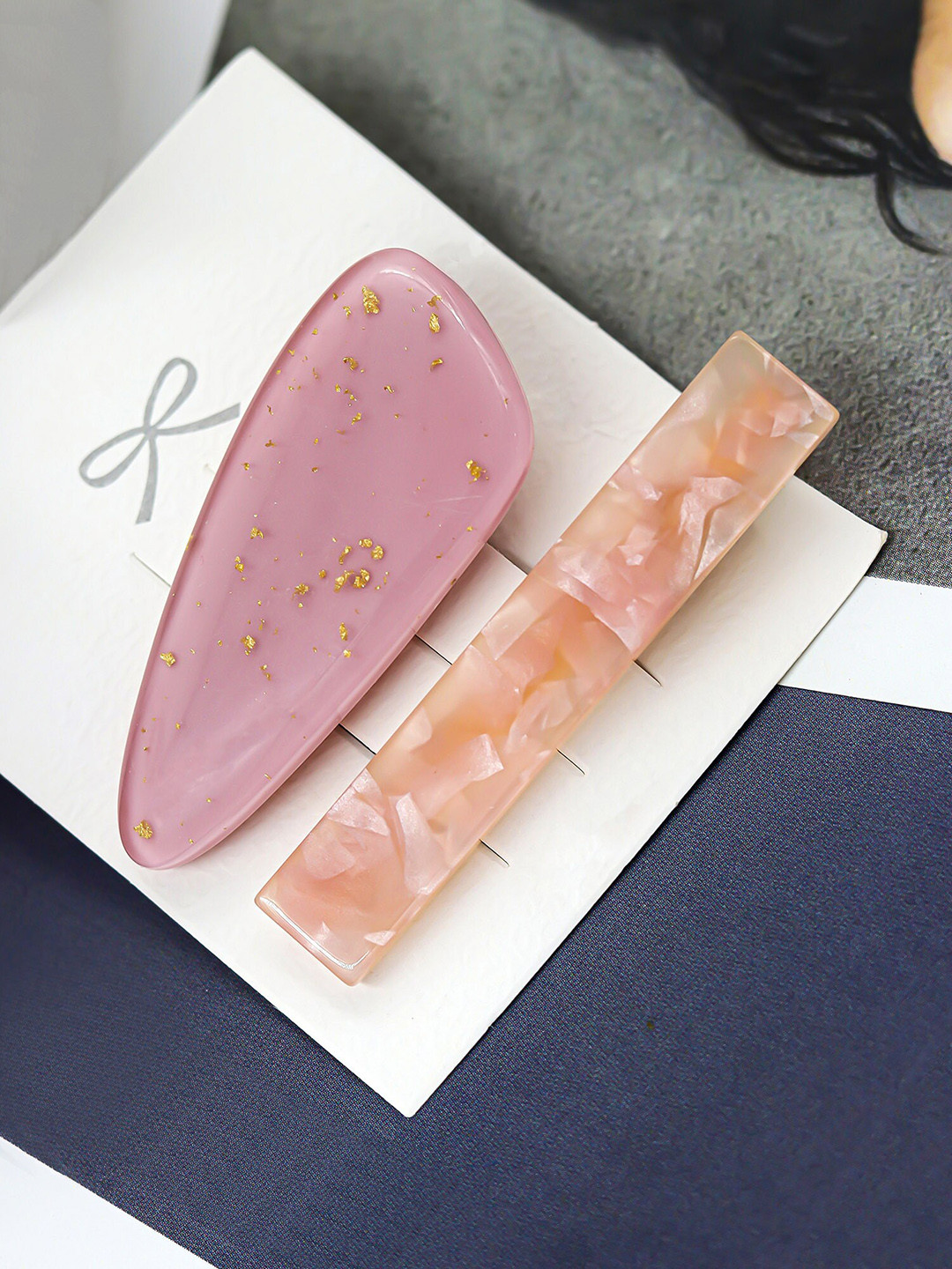 

Bellofox Women Set Of 2 Plastic Alligator Hair Clips, Pink