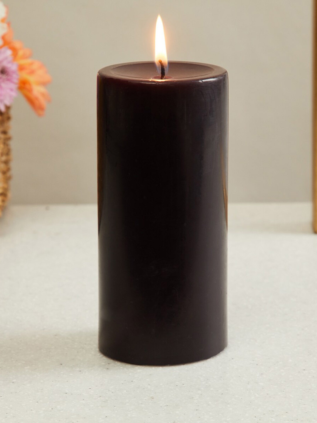 

Home Centre Color Connect Black Wax Pillar Candle