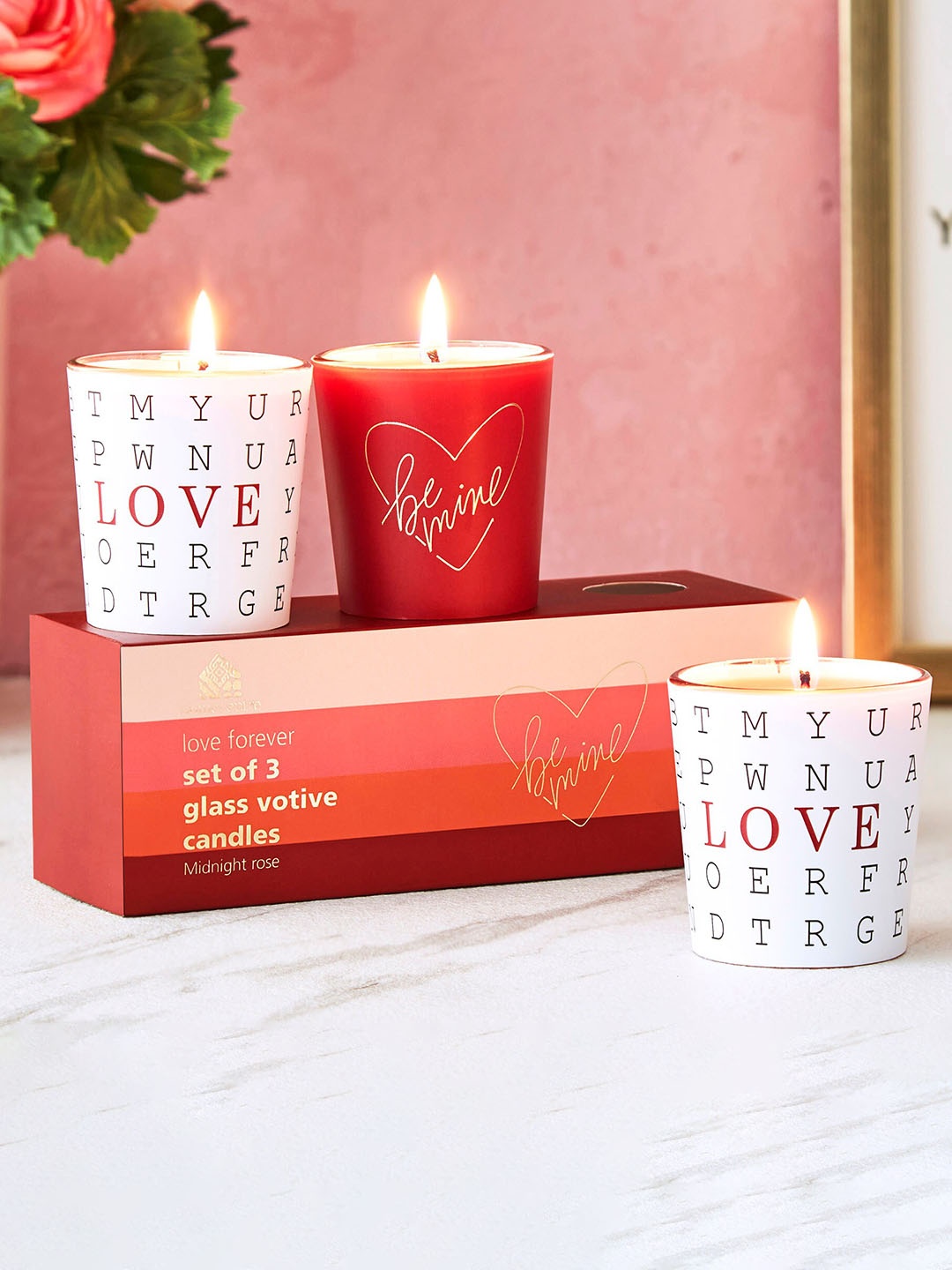 

Home Centre Love Forever Red & White 3 Pieces Printed Votive Candles