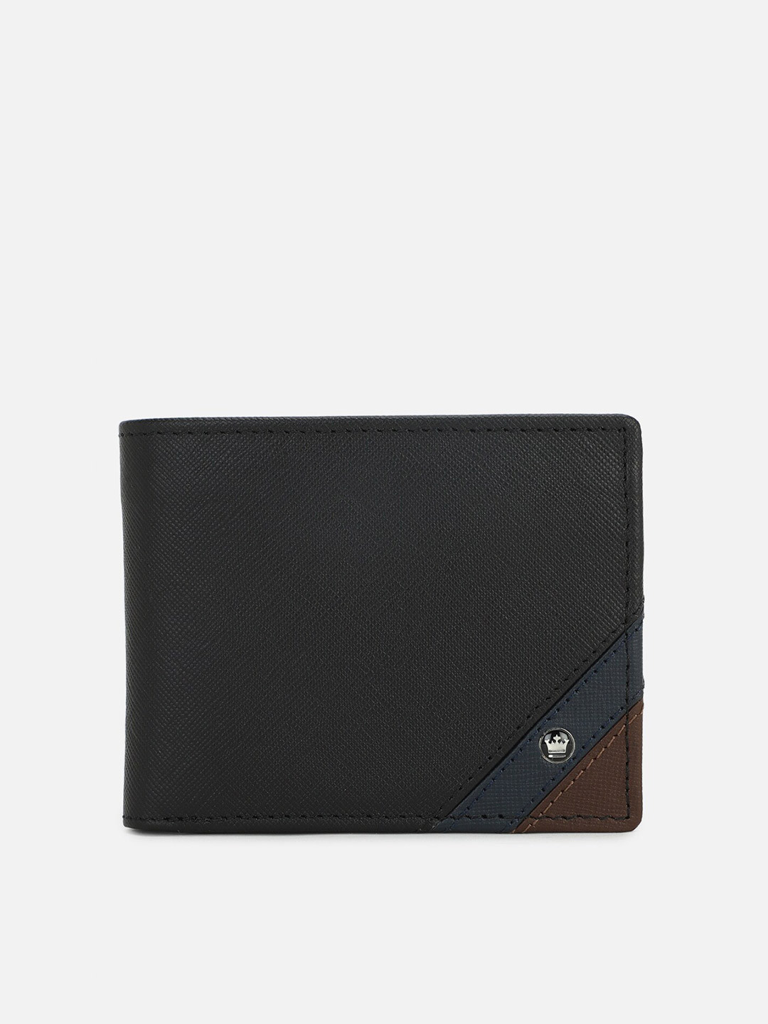 

Louis Philippe Men Leather Two Fold Wallet, Black