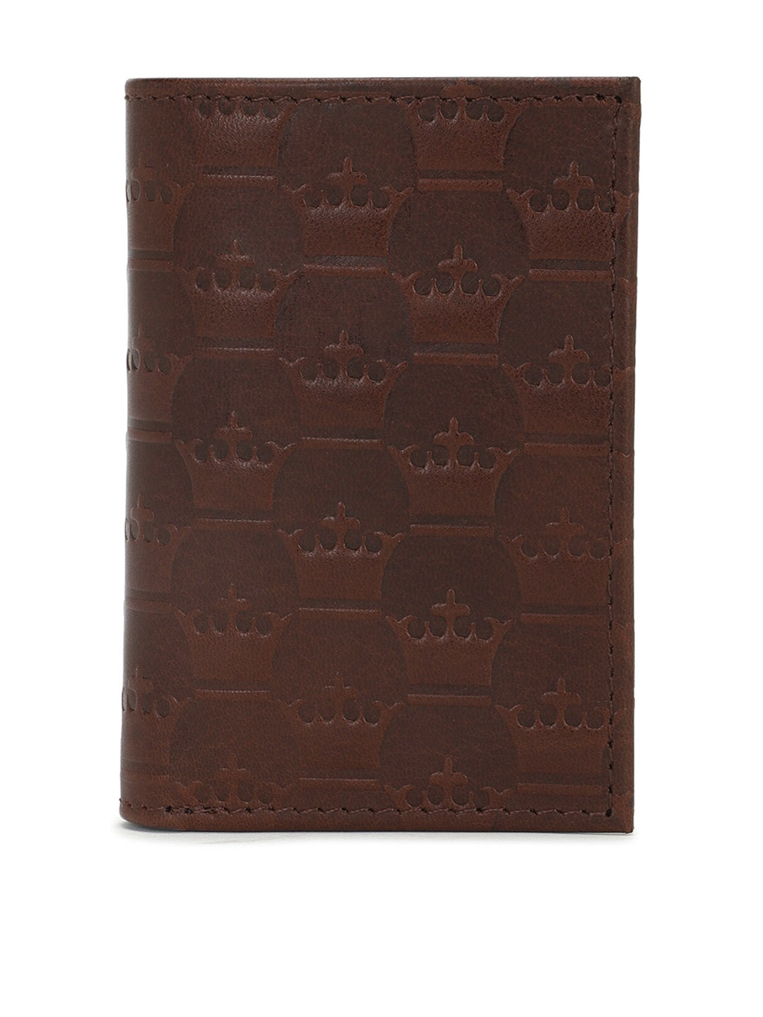 

Louis Philippe Men Textured Leather Two Fold Wallet, Brown