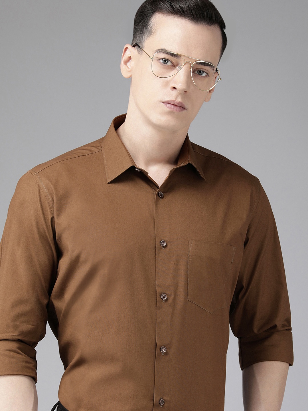 

Van Heusen Custom Pure Cotton Formal Shirt, Brown
