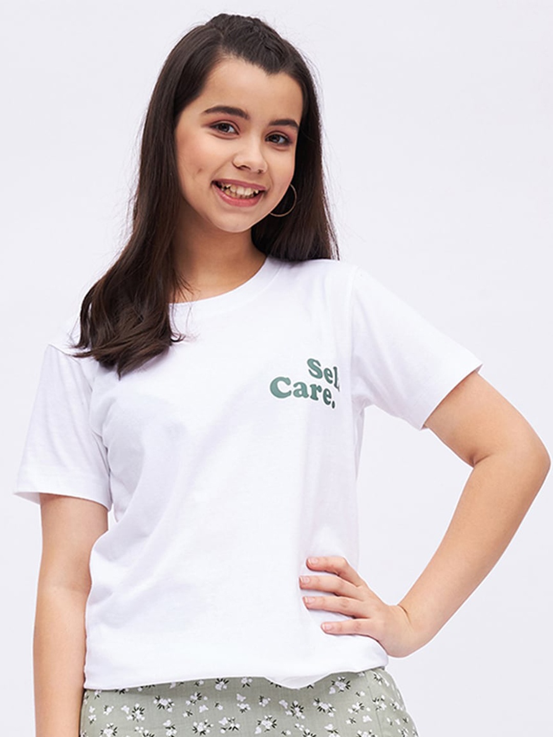 

luyk Cotton Round Neck T-Shirt, White