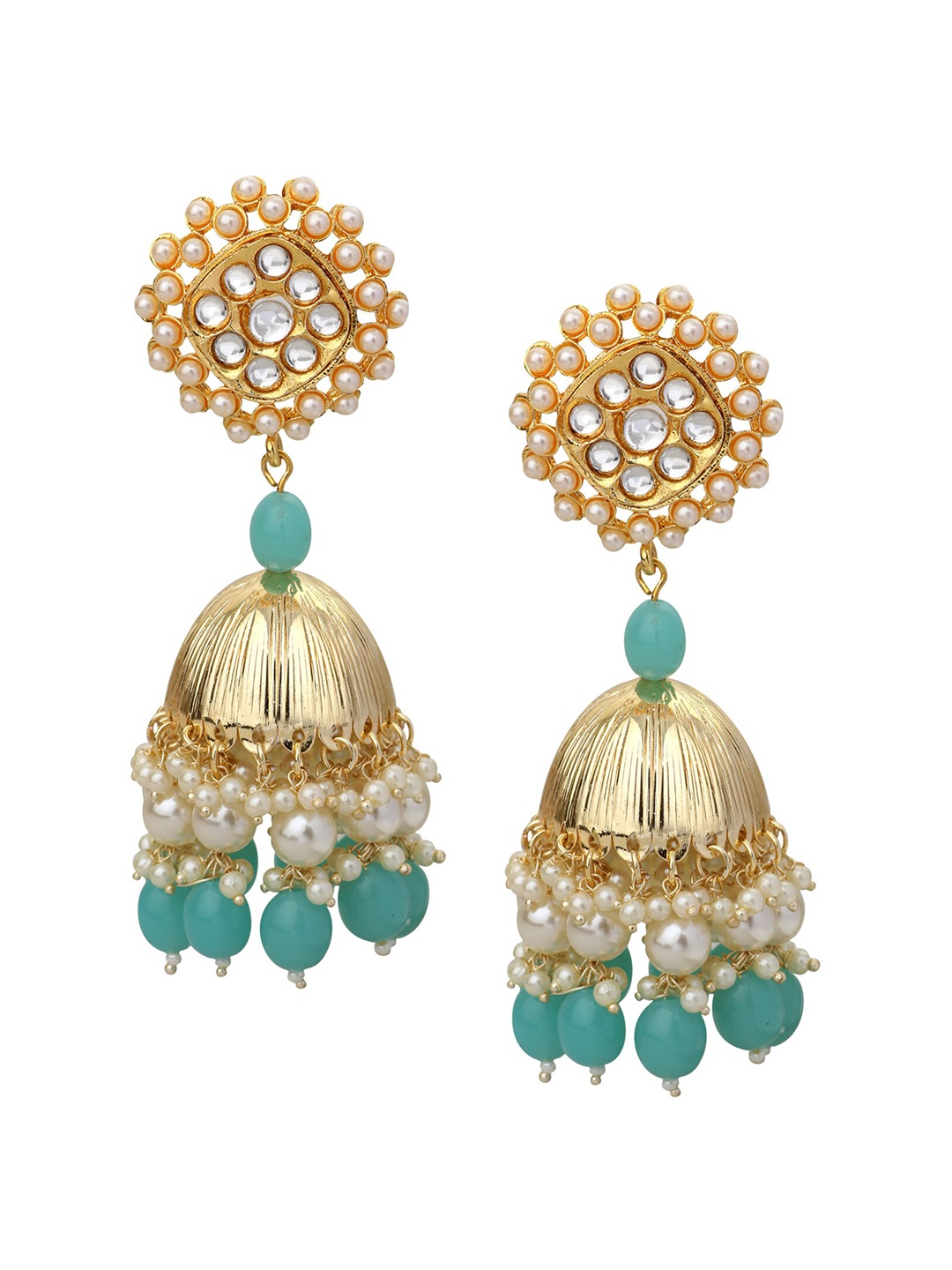 

Mahi Gold-Plated Contemporary Jhumkas Earrings, Blue