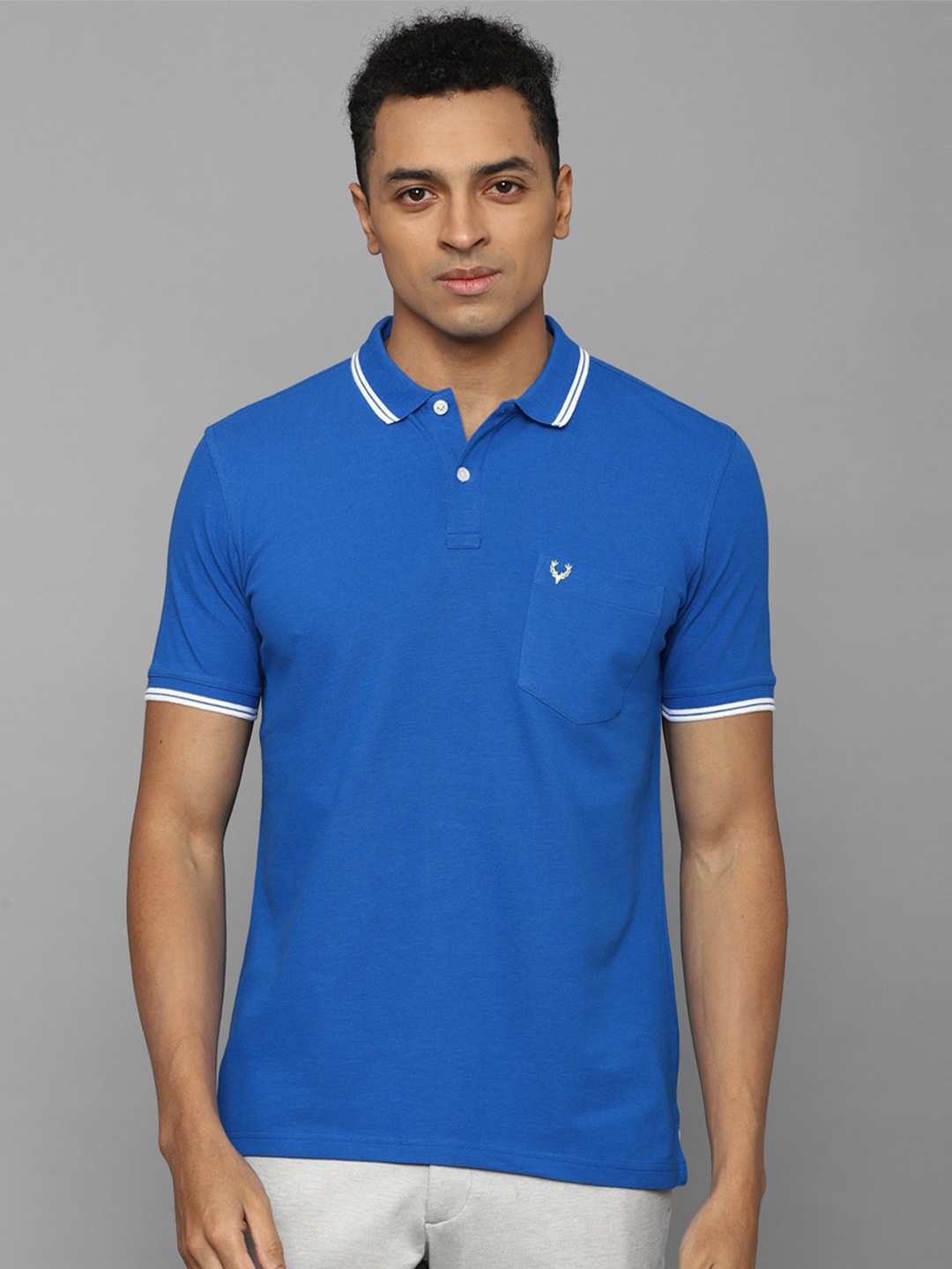 

Allen Solly Polo Collar Pure Cotton T-Shirt, Blue