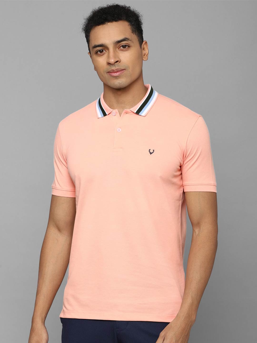 

Allen Solly Polo Collar Pure Cotton T-shirt, Peach
