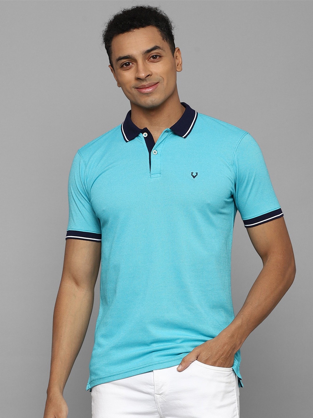 

Allen Solly Polo Collar Cotton T-shirt, Blue