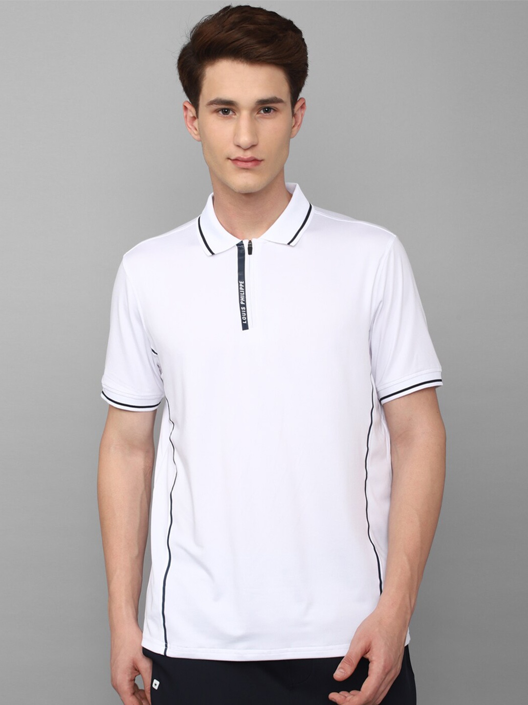 

Louis Philippe ATHPLAY Polo Collar Pure Cotton T-shirt, White