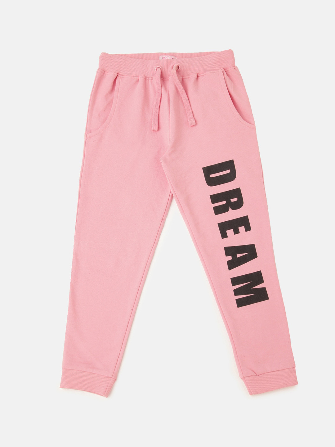 

PIPIN Girls Printed Slim Fit Cotton Joggers, Pink