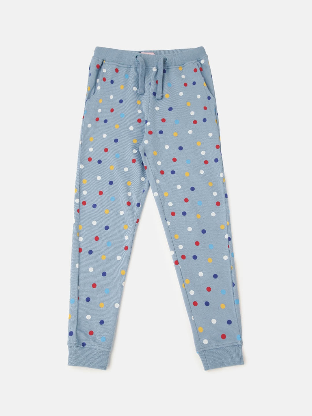 

PIPIN Girls Printed Slim Fit Cotton Joggers, Blue