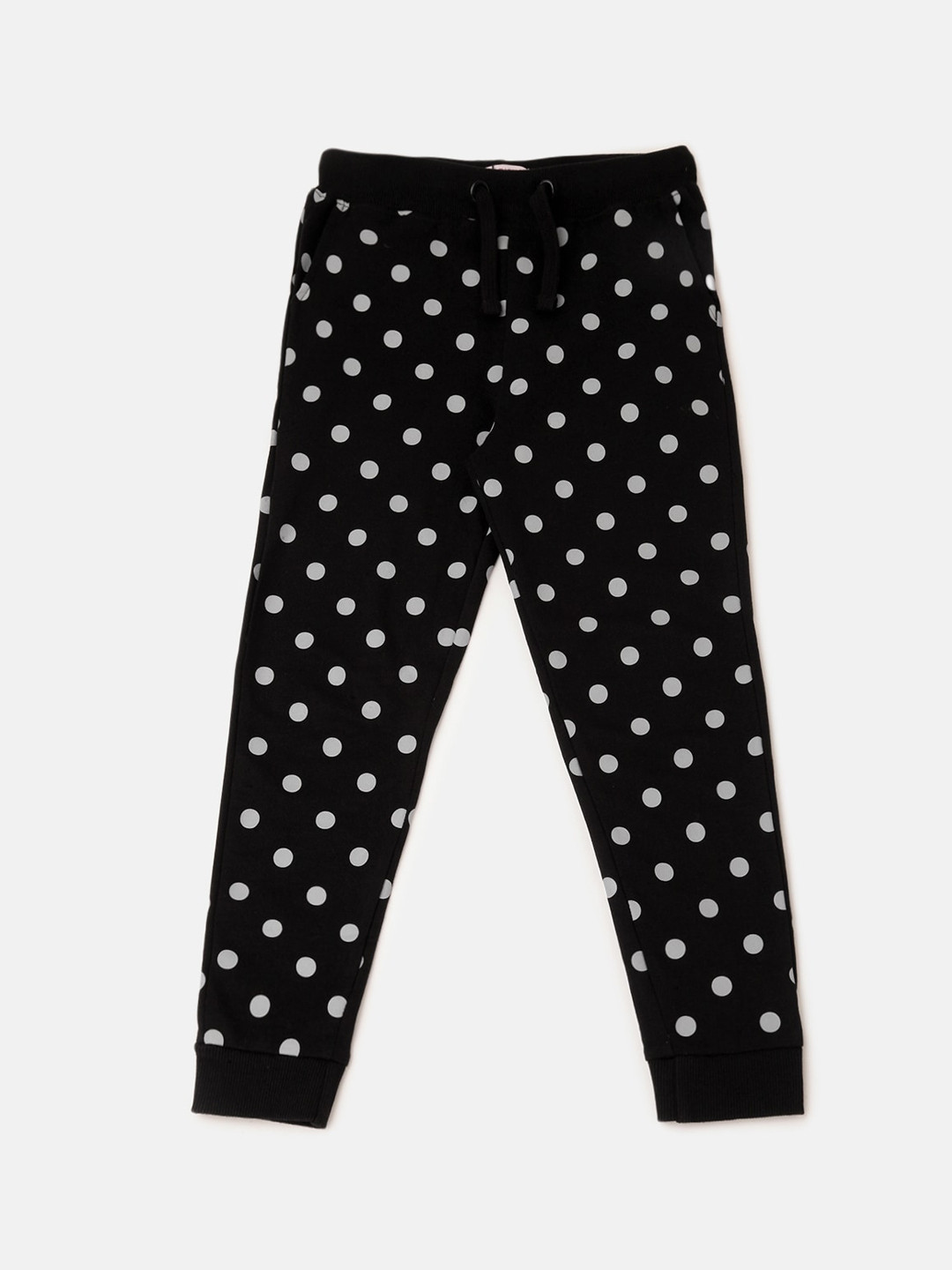 

PIPIN Girls Printed Slim Fit Cotton Joggers, Black