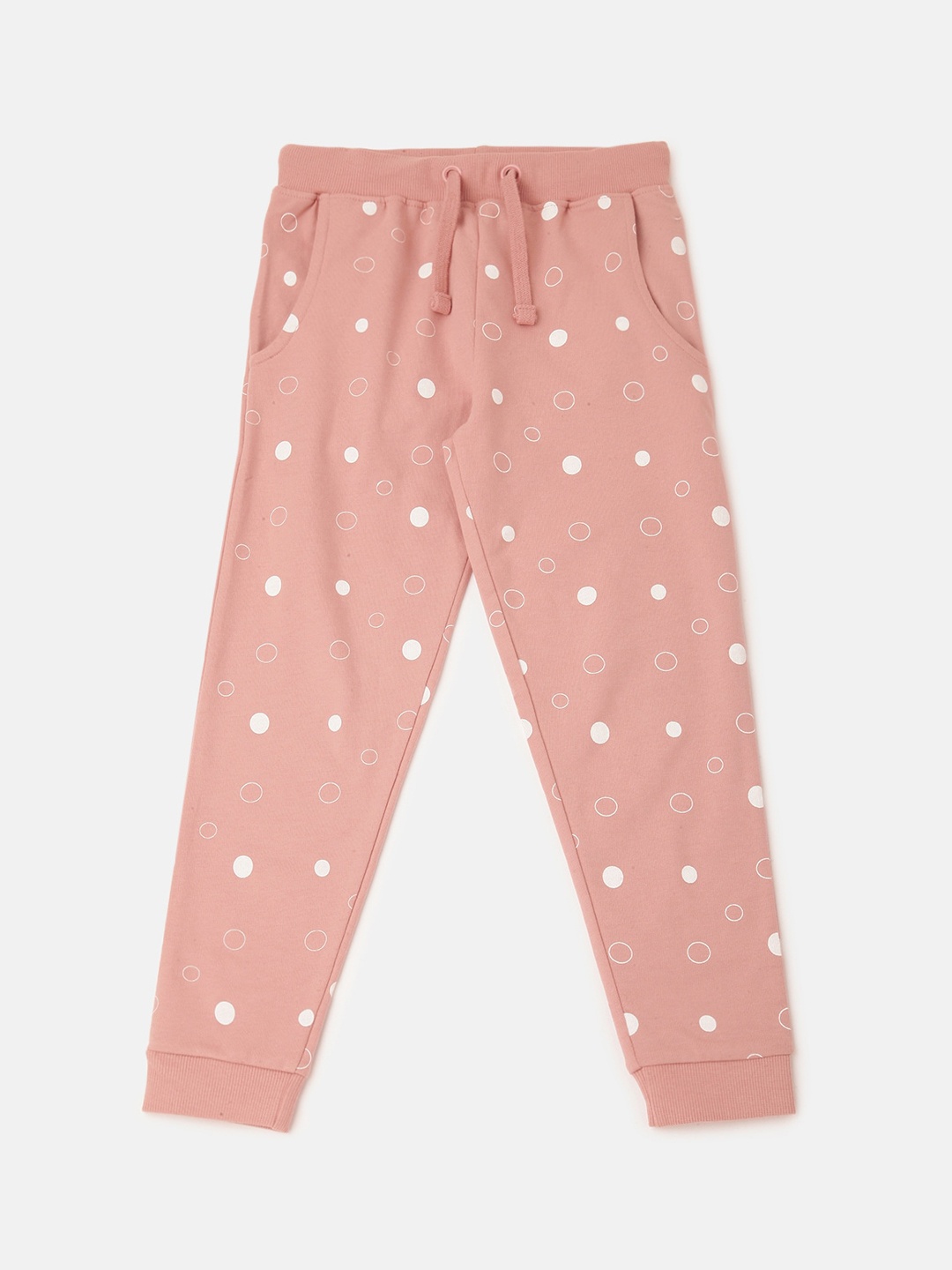 

PIPIN Girls Printed Slim Fit Cotton Joggers, Rose