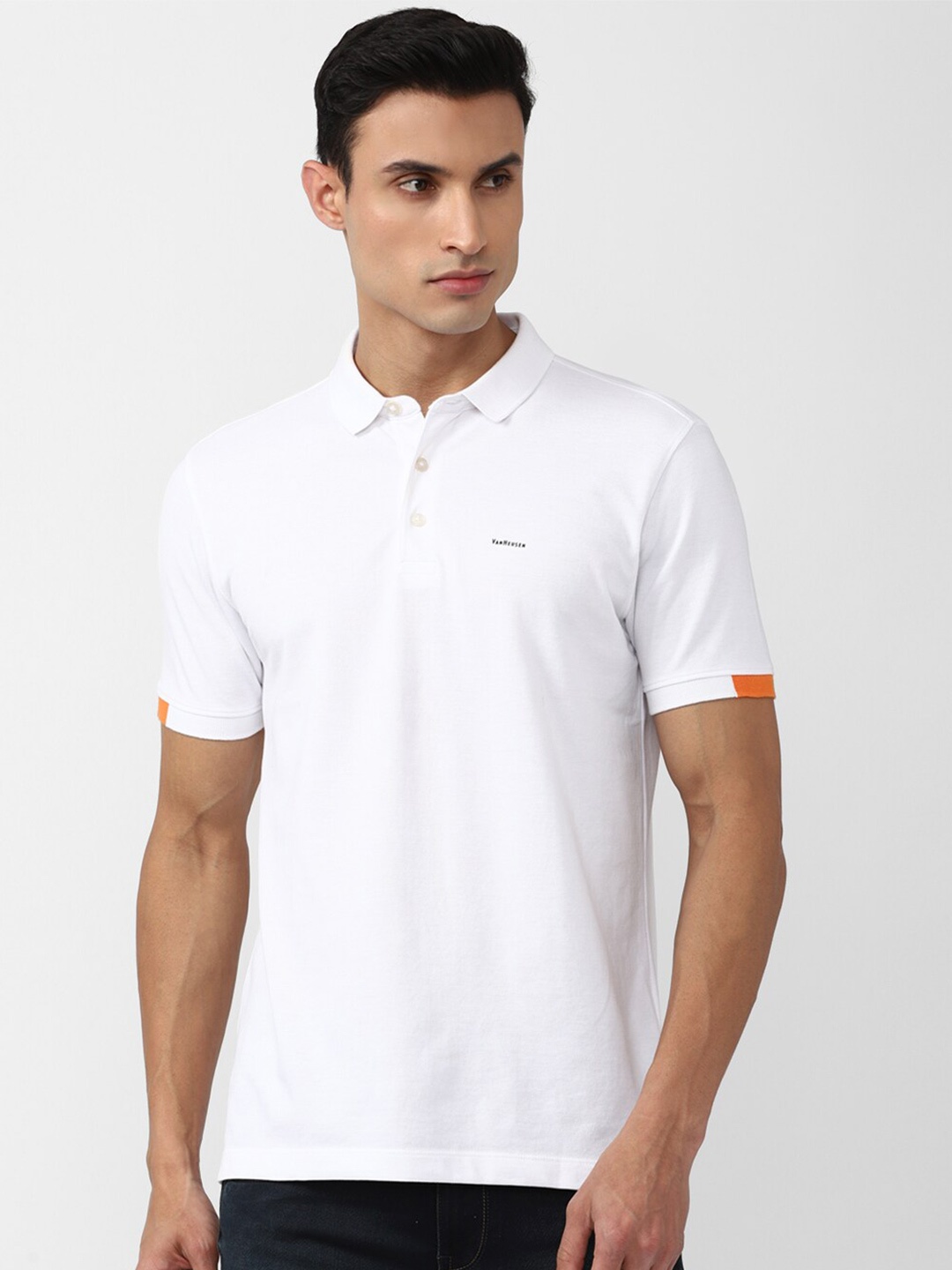 

Van Heusen Purple Polo Collar T-shirt, White