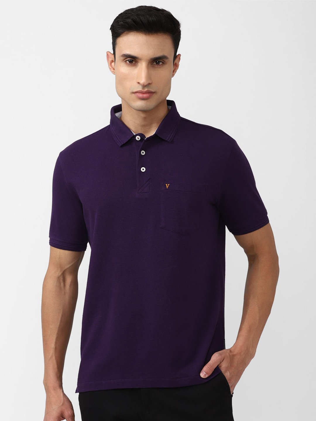

Van Heusen Sport Polo Collar Pure Cotton T-shirt, Purple
