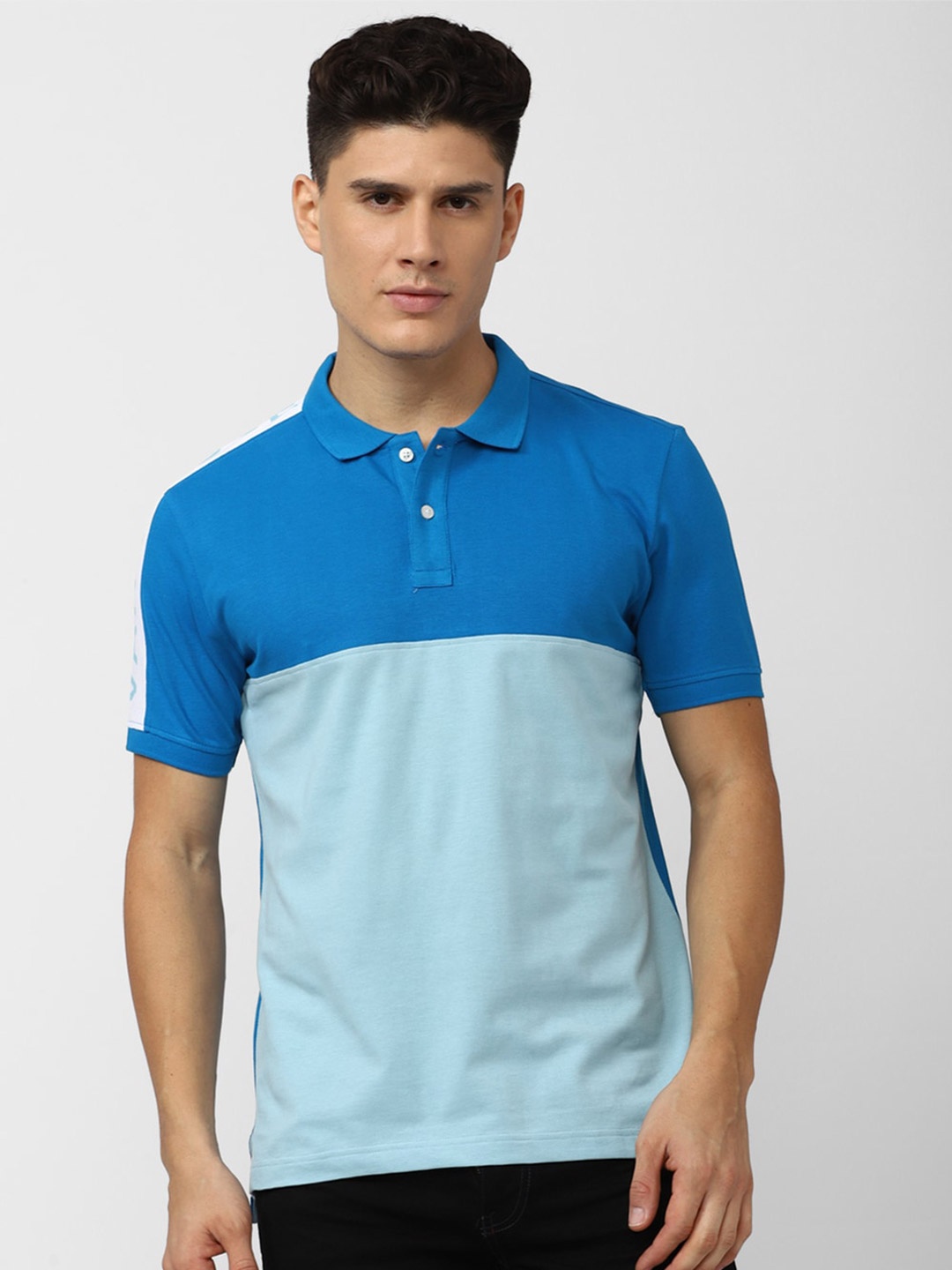 

Van Heusen Sport Colourblocked Polo Collar Cotton T-shirt, Blue