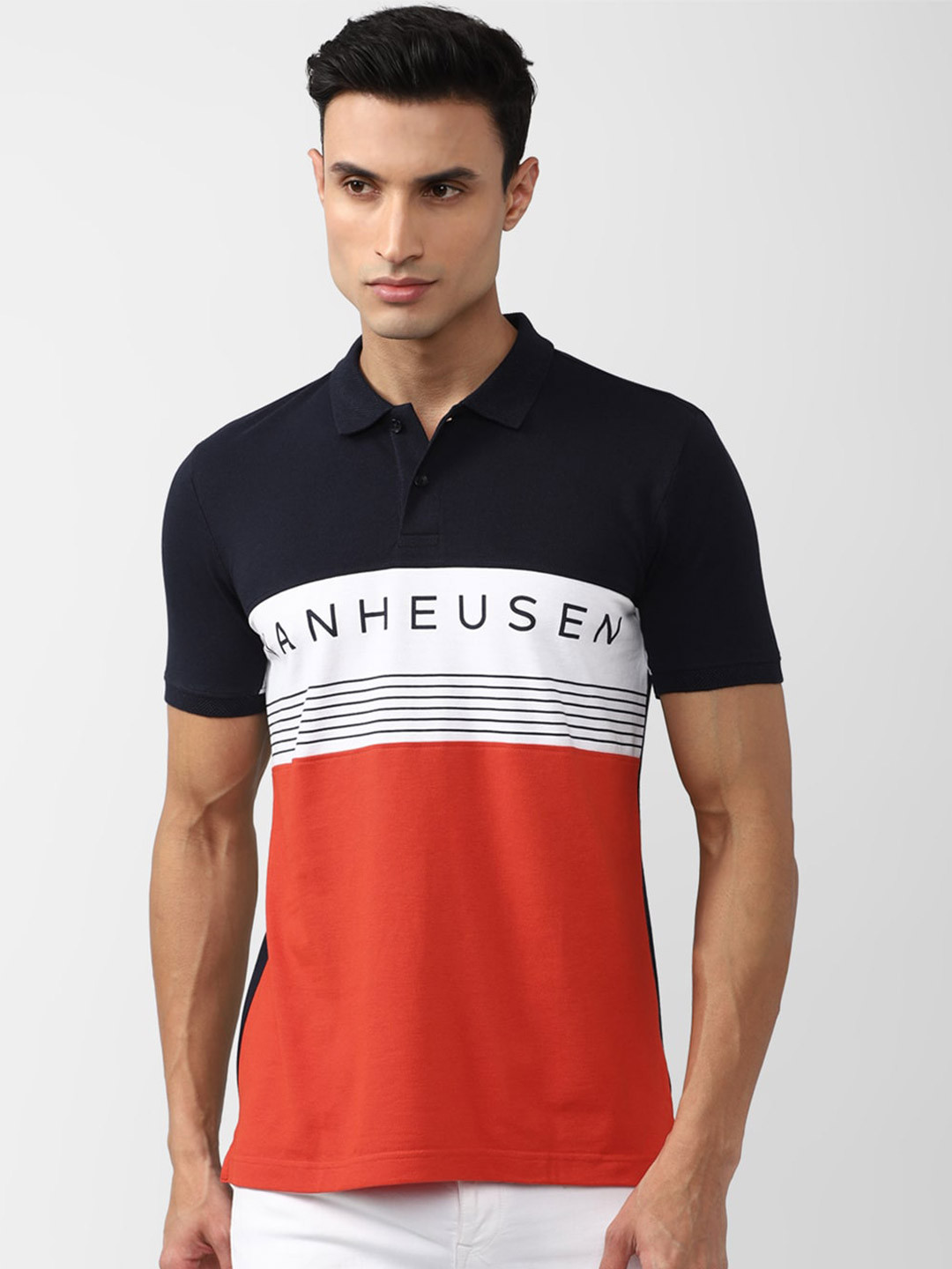 

Van Heusen Sport Colourblocked Polo Collar T-shirt, Red