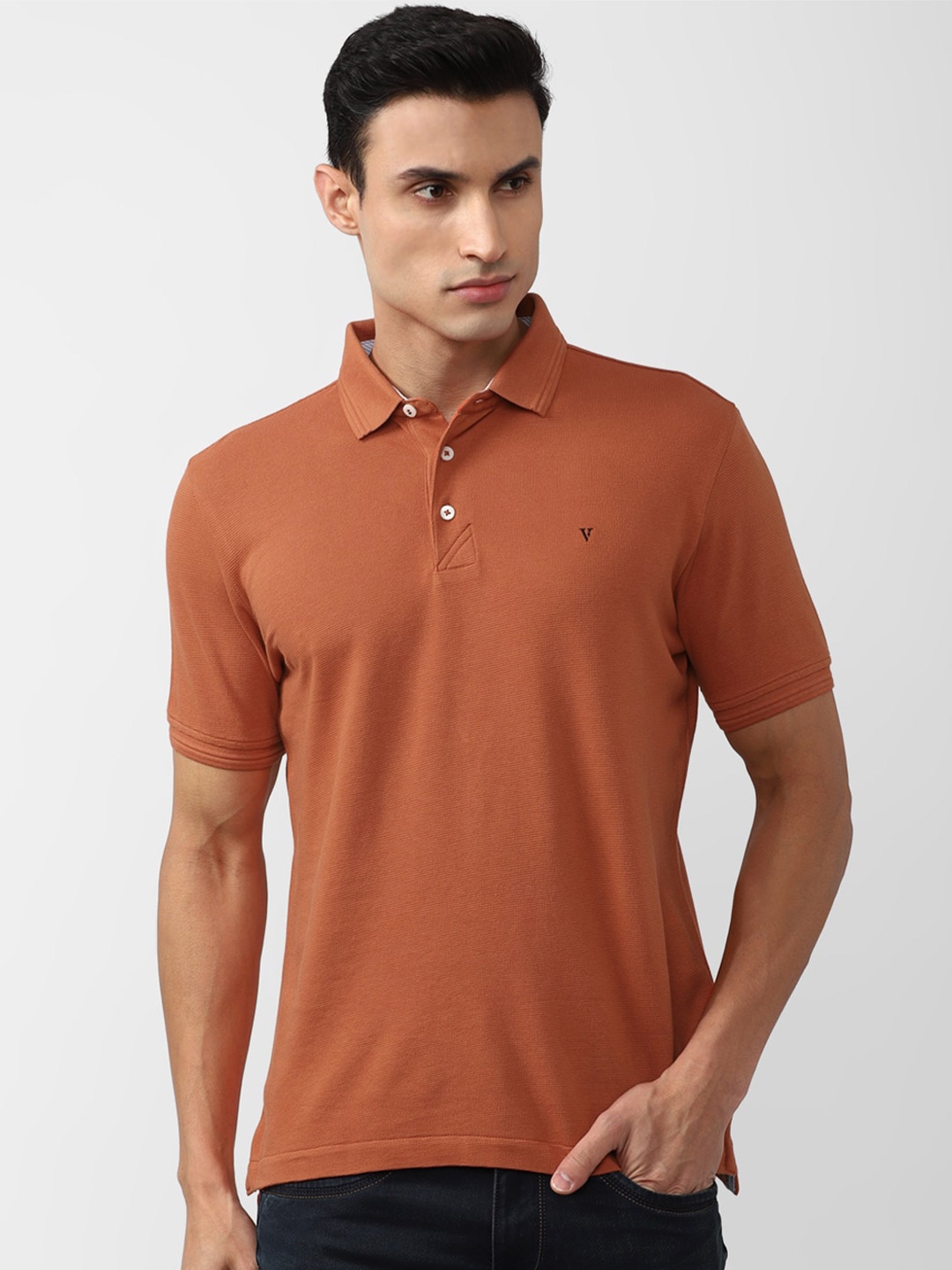 

Van Heusen Sport Polo Collar Cotton T-shirt, Orange