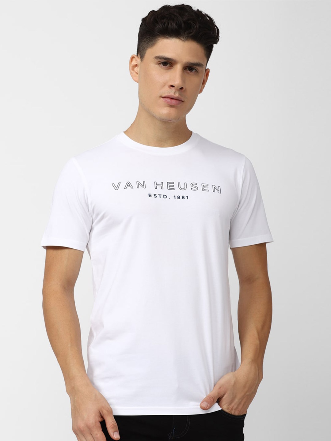 

Van Heusen Sport Typography Printed Cotton T-shirt, White