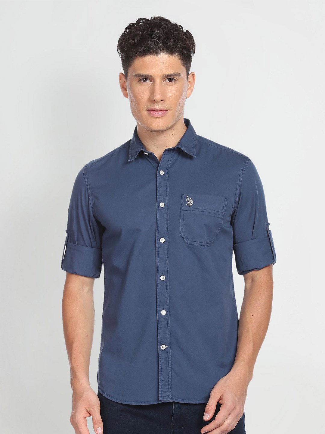 

U.S. Polo Assn. Denim Co. Cotton Twill Slim Fit Shirt, Blue