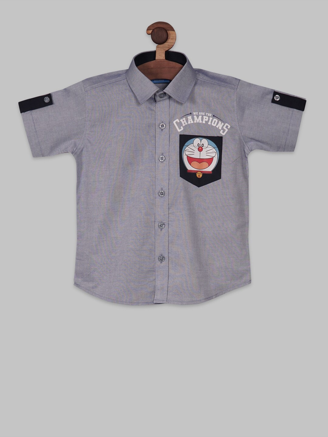 

RIKIDOOS Boys Cotton Contemporary Opaque Casual Shirt, Grey
