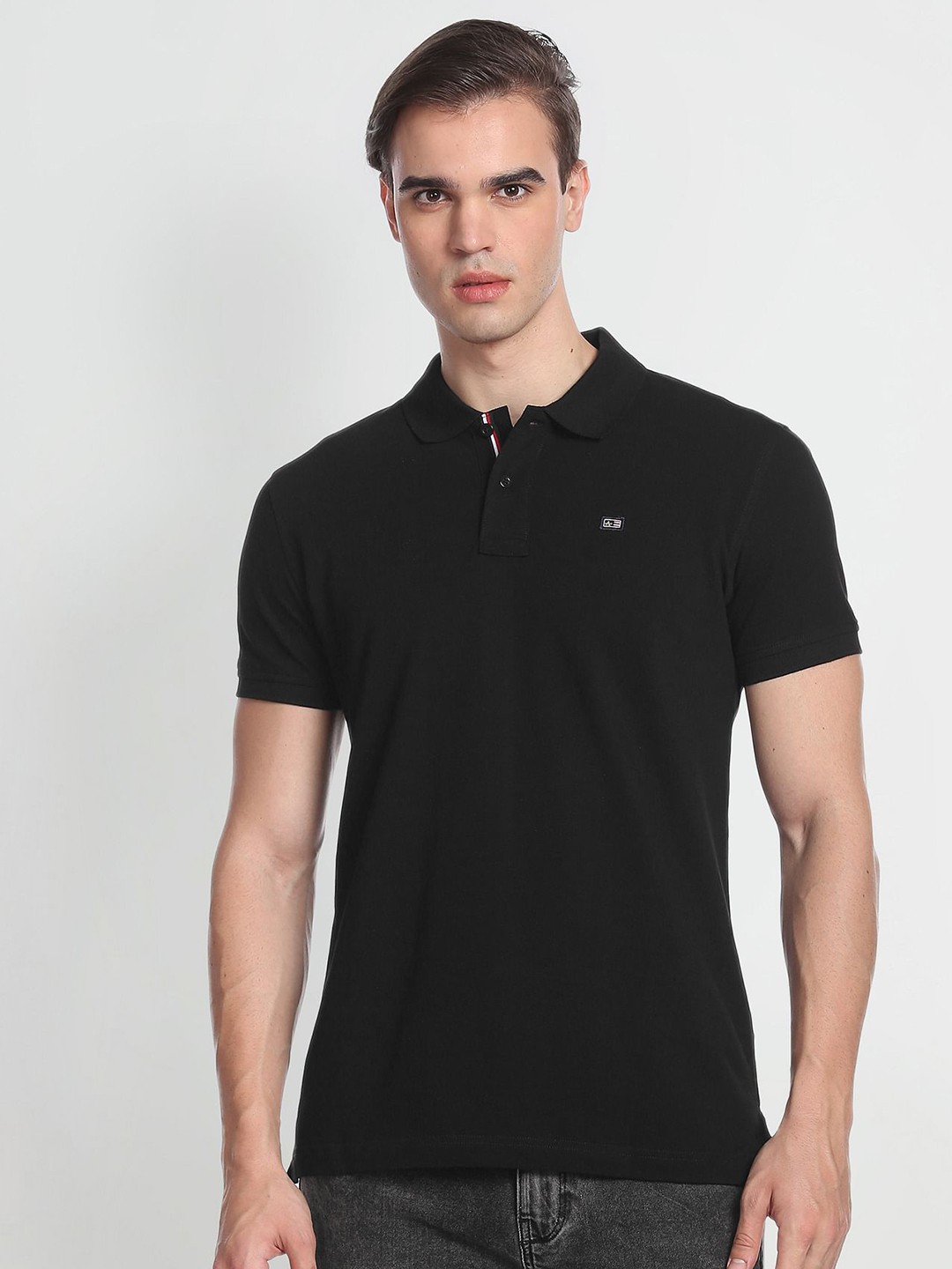 

Arrow Sport Polo Collar Cotton T-shirt, Black